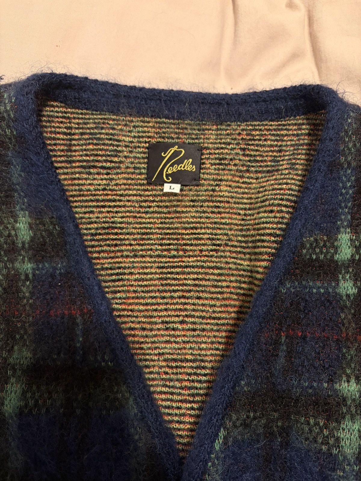 Needles Needles Mohair Cardigan in Navy plaid Size US L / EU 52-54 / 3 - 6 Thumbnail