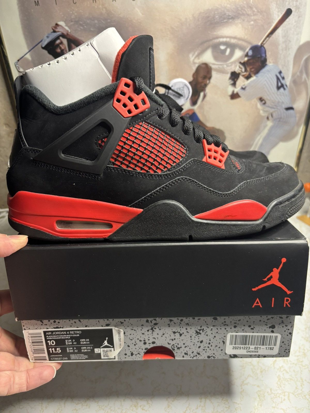 Jordan Brand Air Jordan 4 Red Thunder Size US 10 / EU 43 - 1 Thumbnail