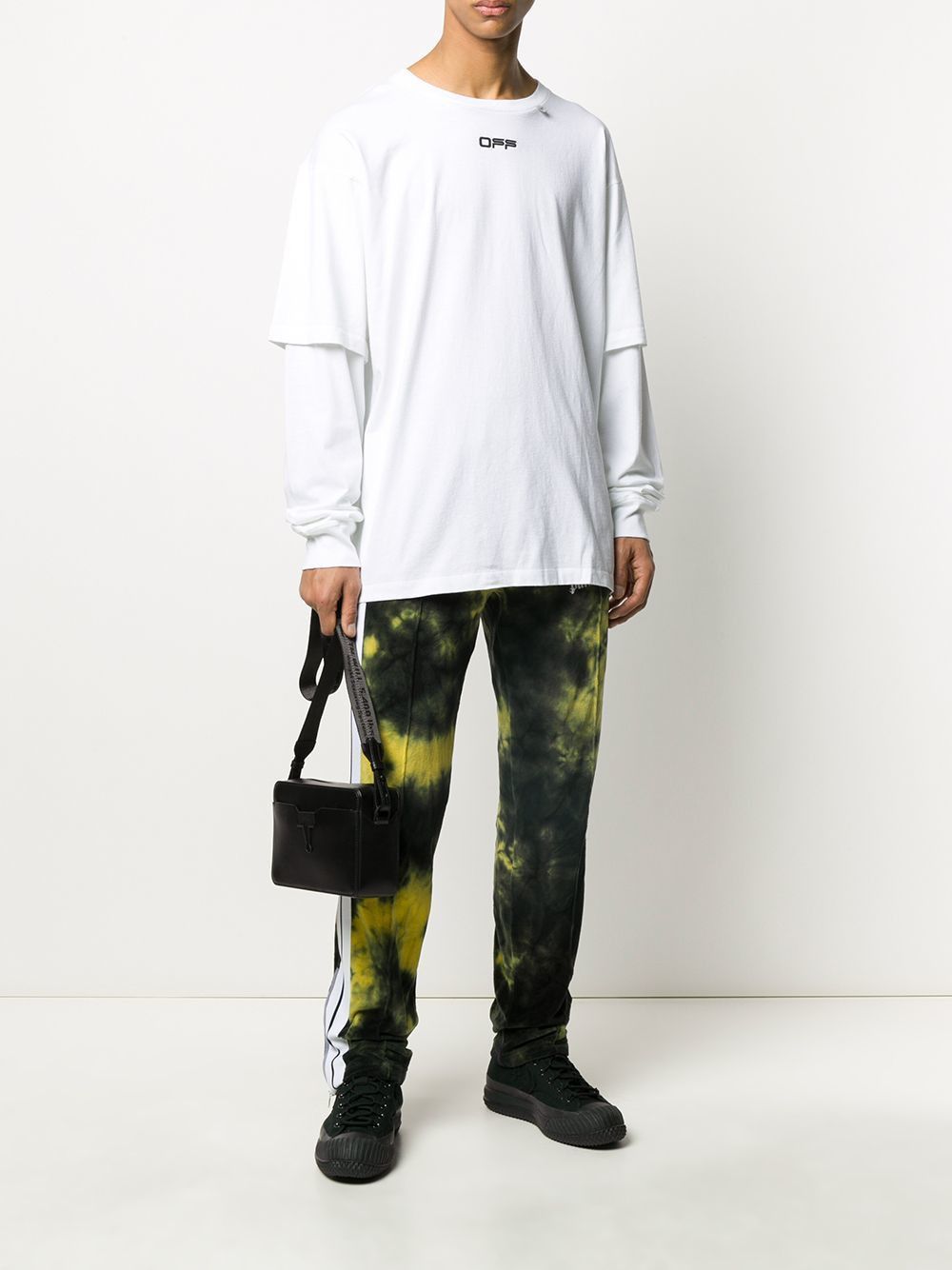 Off-White White Wavy Line Logo Oversized Double Layer T-Shirt Size US M / EU 48-50 / 2 - 4 Thumbnail