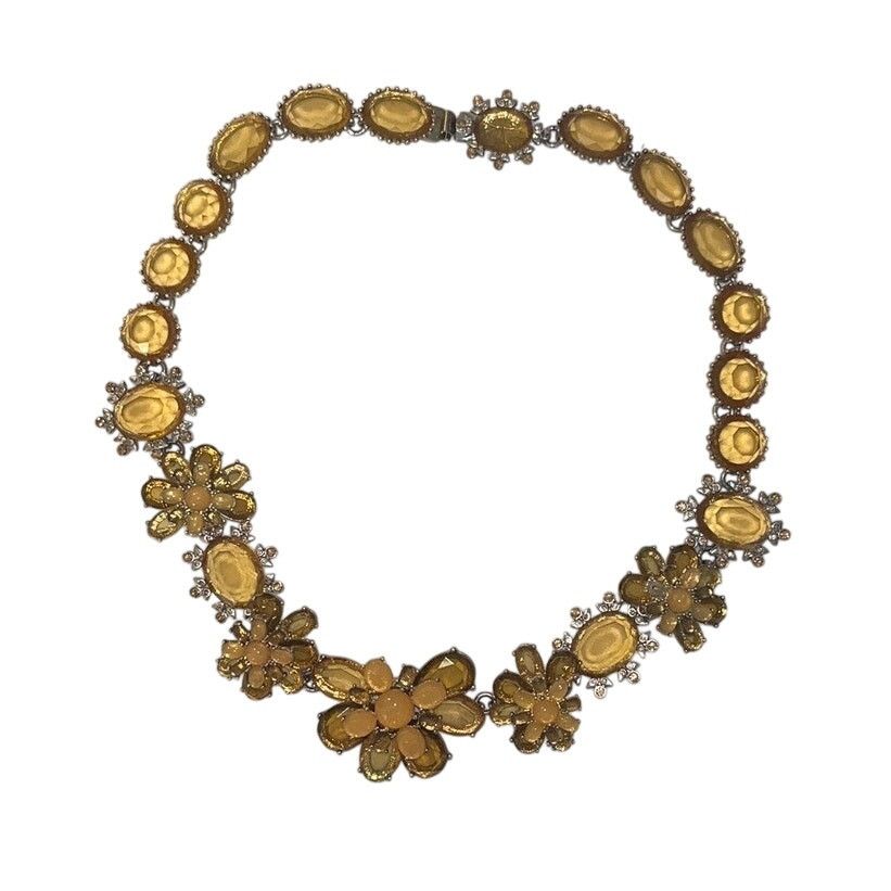 Banana Republic Banana Republic floral yellow Gold Jewel Statement Necklace Size ONE SIZE - 1 Thumbnail