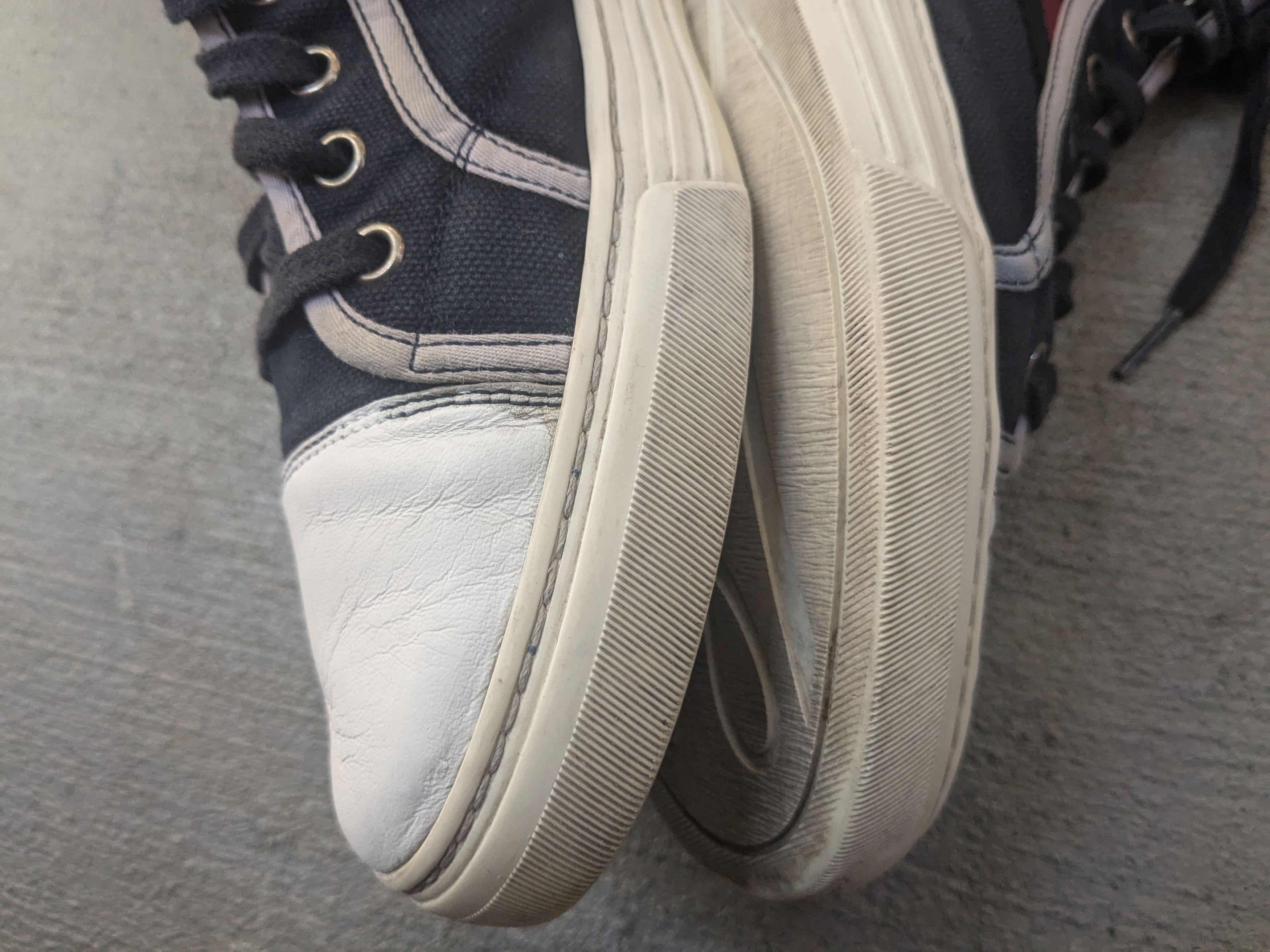 Gucci Gucci Sneakers Navy Blue 9.5 Canvas High Top Leather Size US 9.5 / EU 42-43 - 7 Thumbnail