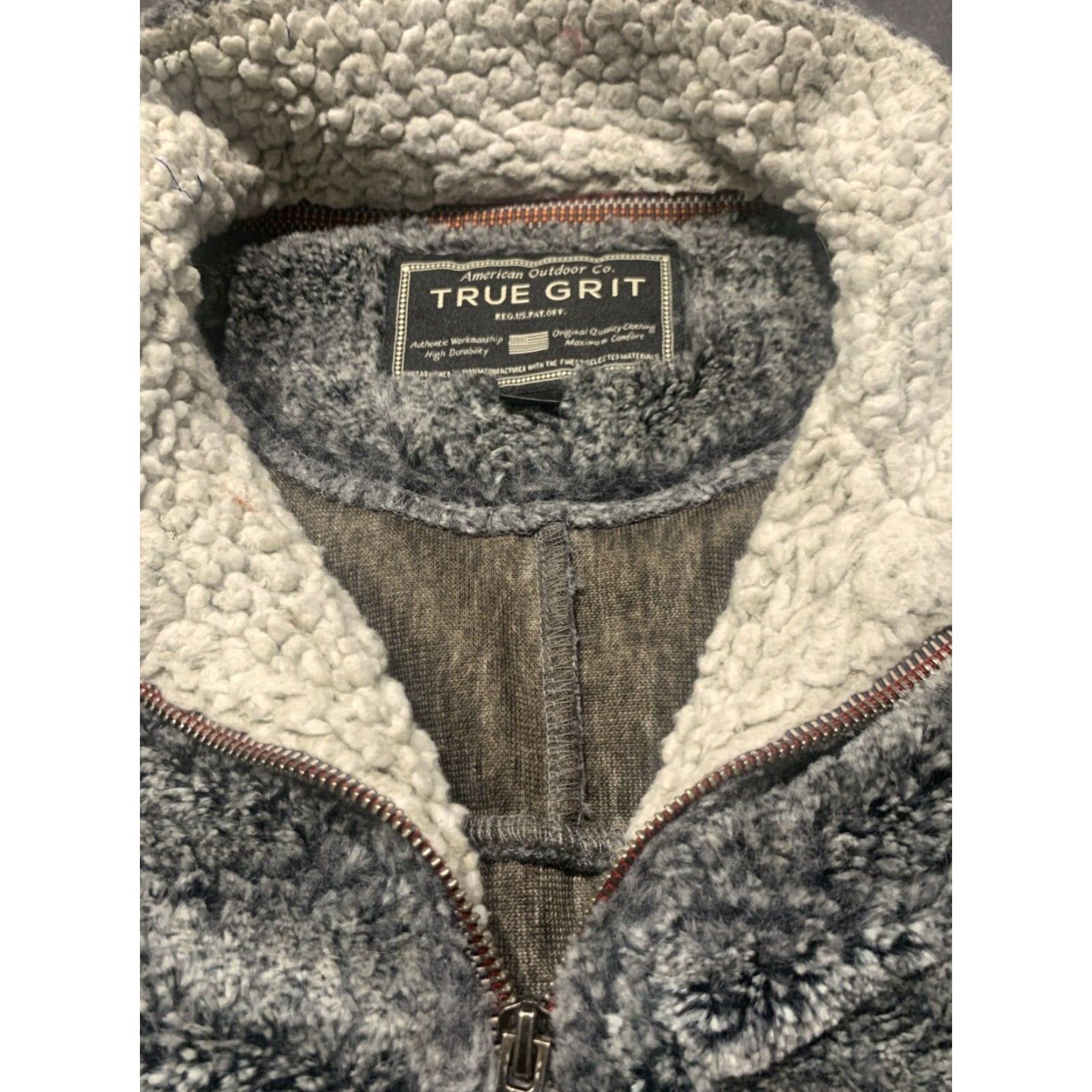 Vintage True Grit Sherpa Fleece Pullover Sweater Gray XS Unisex Size US XS / EU 42 / 0 - 5 Thumbnail