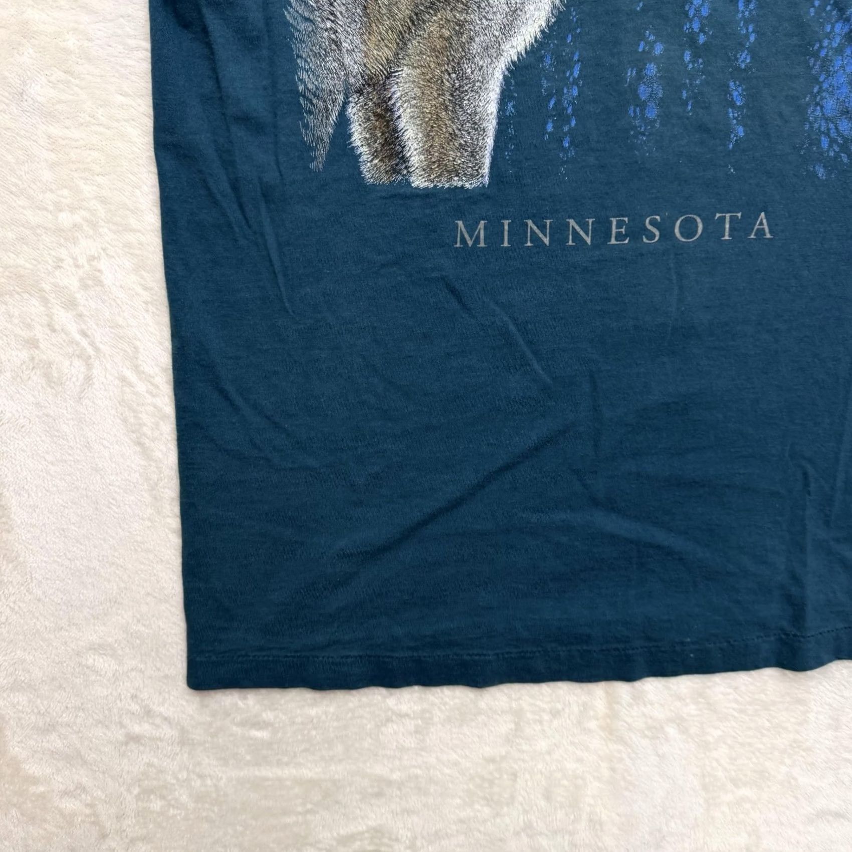Vintage Minnesota Wolf Shirt Mens XL Blue Graphic Tee Short Sleeve MN Size US XL / EU 56 / 4 - 7 Thumbnail