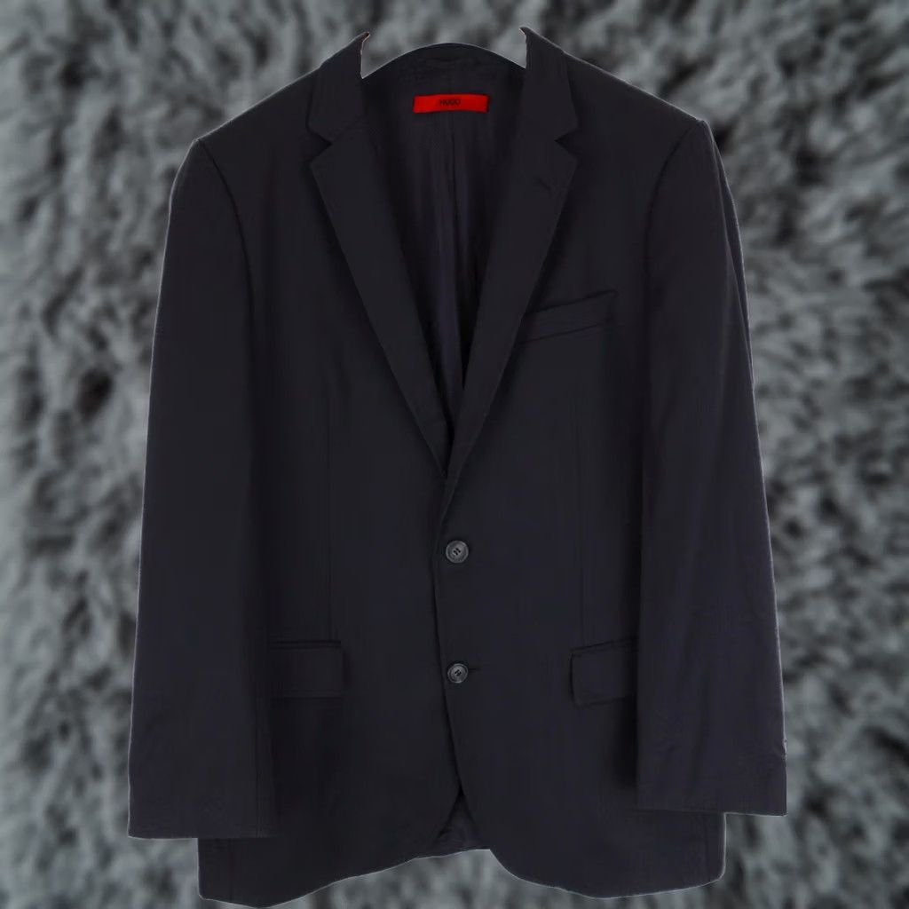 Hugo Boss HUGO BOSS Aiko/Heise Blazer Men US 42R Single Breasted Wool Pinstripe Blue Blazer Mens Regular Wool Pinstripe Blue Size 42R - 1 Thumbnail