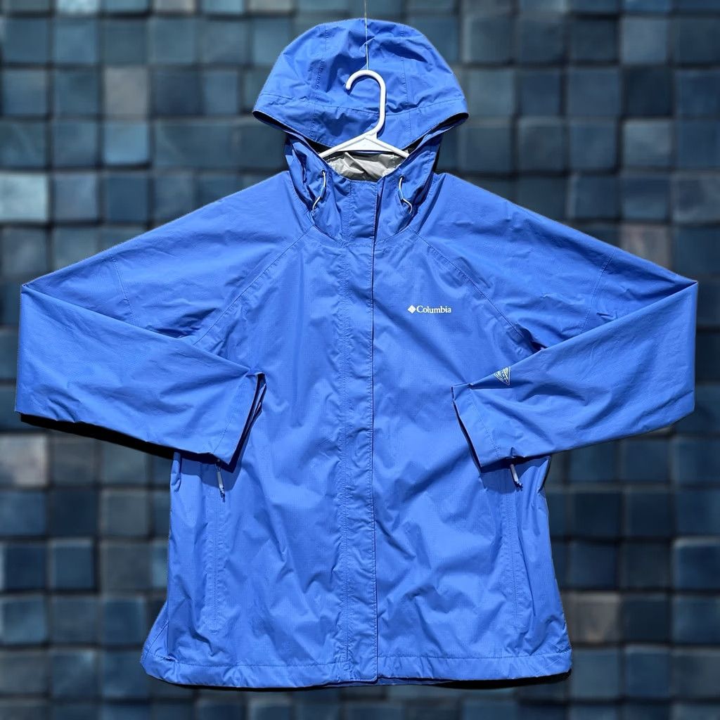 Vintage Columbia Jacket Womens L Blue Omni-Tech Waterproof Ski Light­weight Rain Coat Long Sleeve Solid XS? (Adjust) Size L / US 10 / IT 46 - 1 Thumbnail