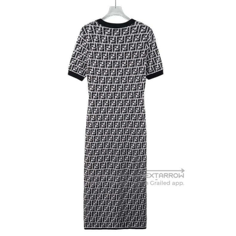 Fendi Fendi Black and White Color-Blocked Double F Full Print Co Size XXS / US 00 / IT 34 - 2 Thumbnail