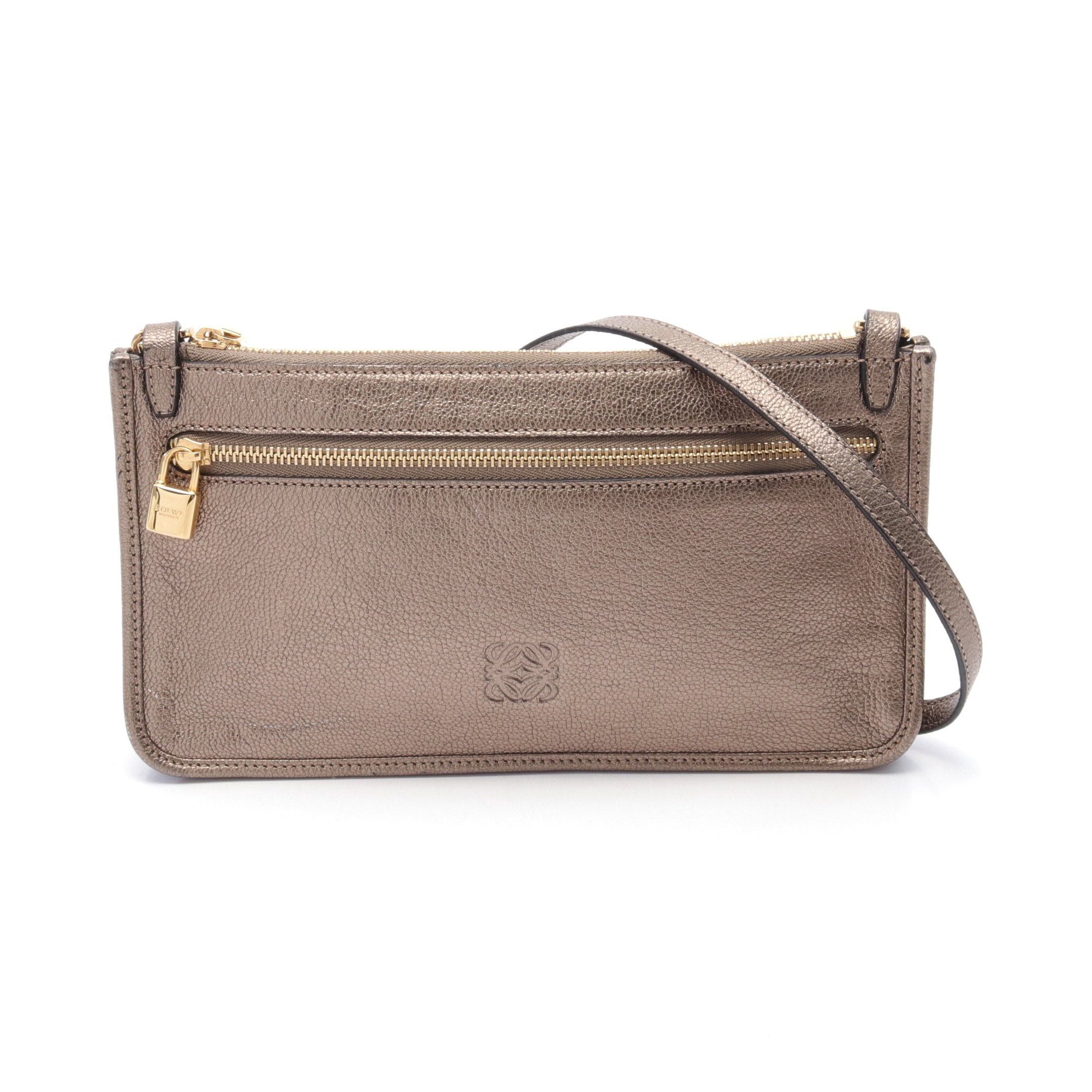 Loewe Loewe Anagram Shoulder Bag Leather Champagne Gold Size ONE SIZE - 1 Thumbnail