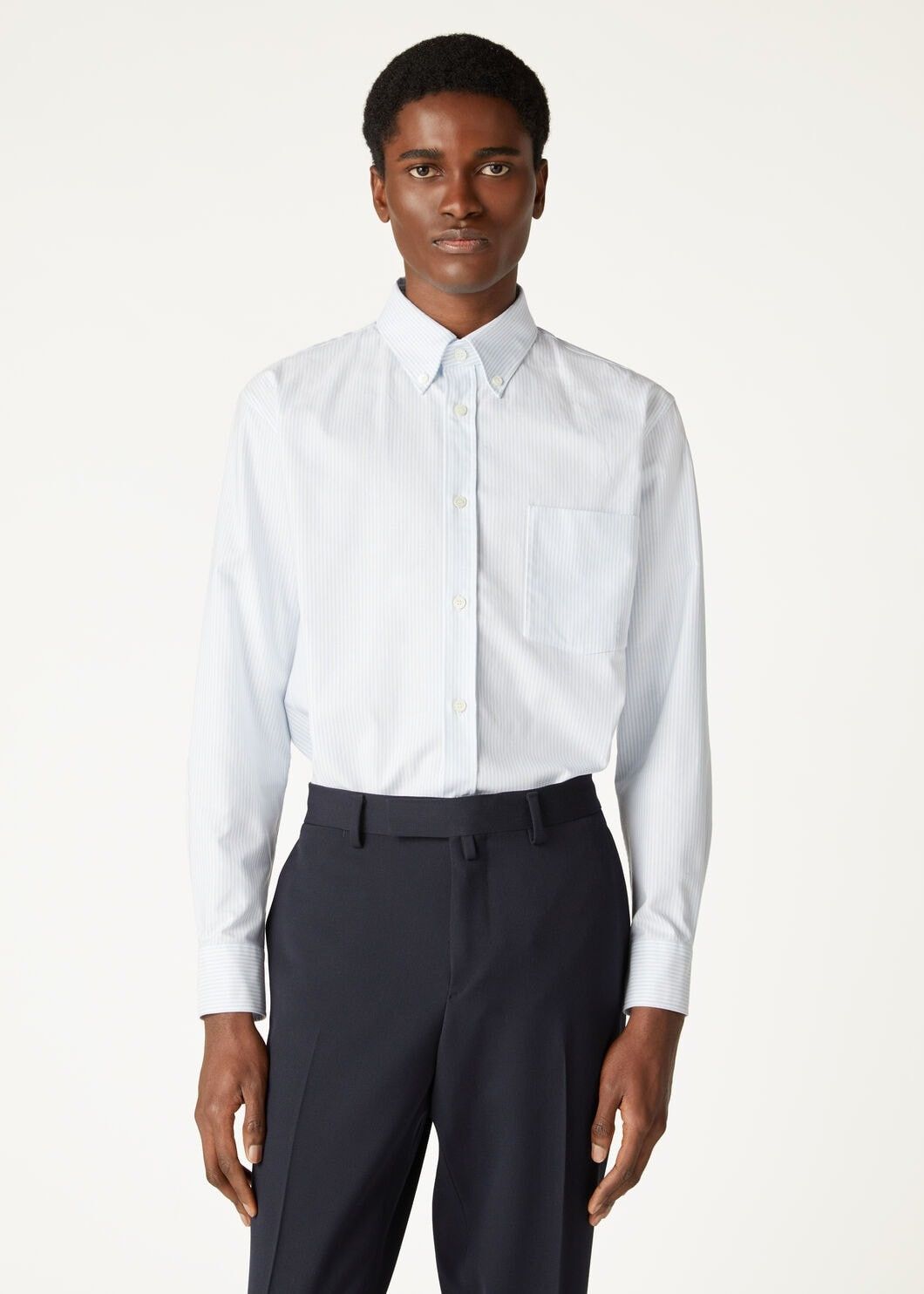 Loro Piana o1w1db10725 FAO7556 Elia Cotton Shirt in Light Blue Size US XL / EU 56 / 4 - 4 Thumbnail