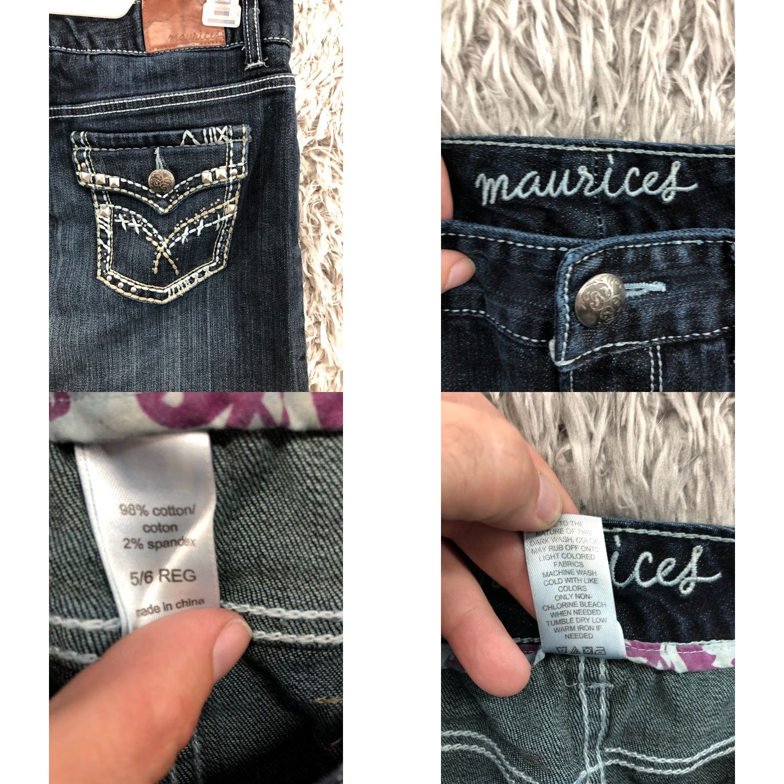 Vintage Maurices Skirt Juniors Size 5 Blue Denim Straight & Pencil Short All Seasons Cotton Blend Machine Washable Women VINTAGE? Wait no vintage = No. Size 27" / US 4 / IT 40 - 8 Thumbnail