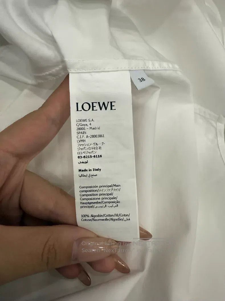 Loewe Loewe White Solid V-neck Side Belted Asymmetrical Long Sle Size XS / US 0-2 / IT 36-38 - 6 Thumbnail
