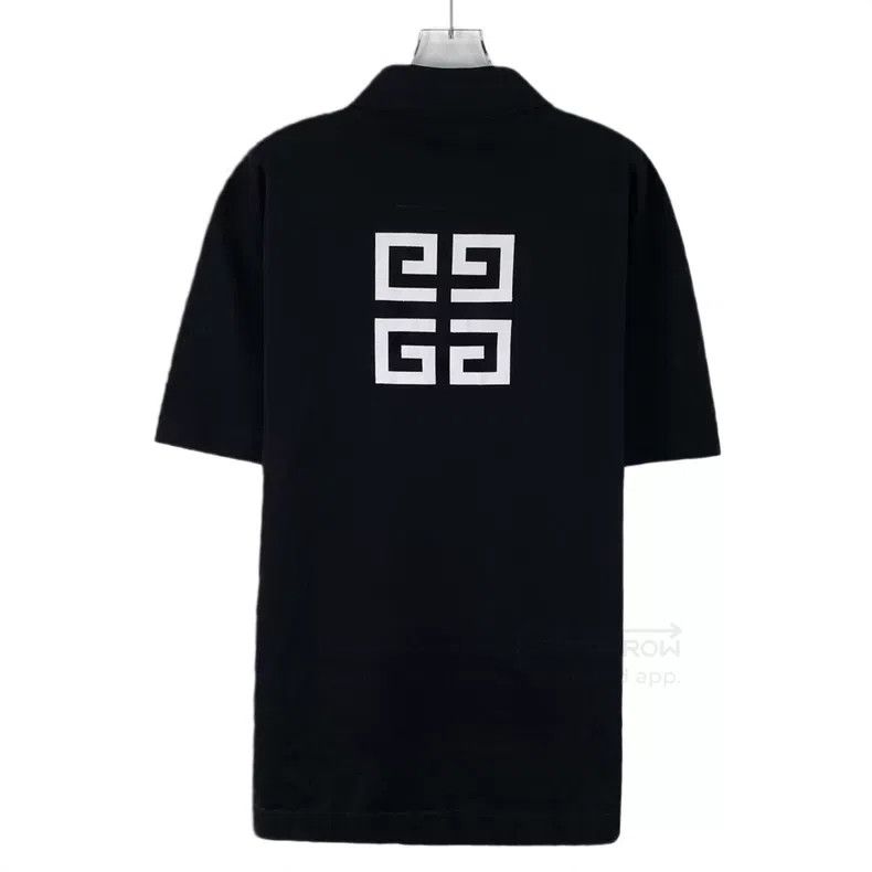 Givenchy Givenchy Black Cotton Logo Print Collar Short Sleeve Polo Size US L / EU 52-54 / 3 - 2 Thumbnail
