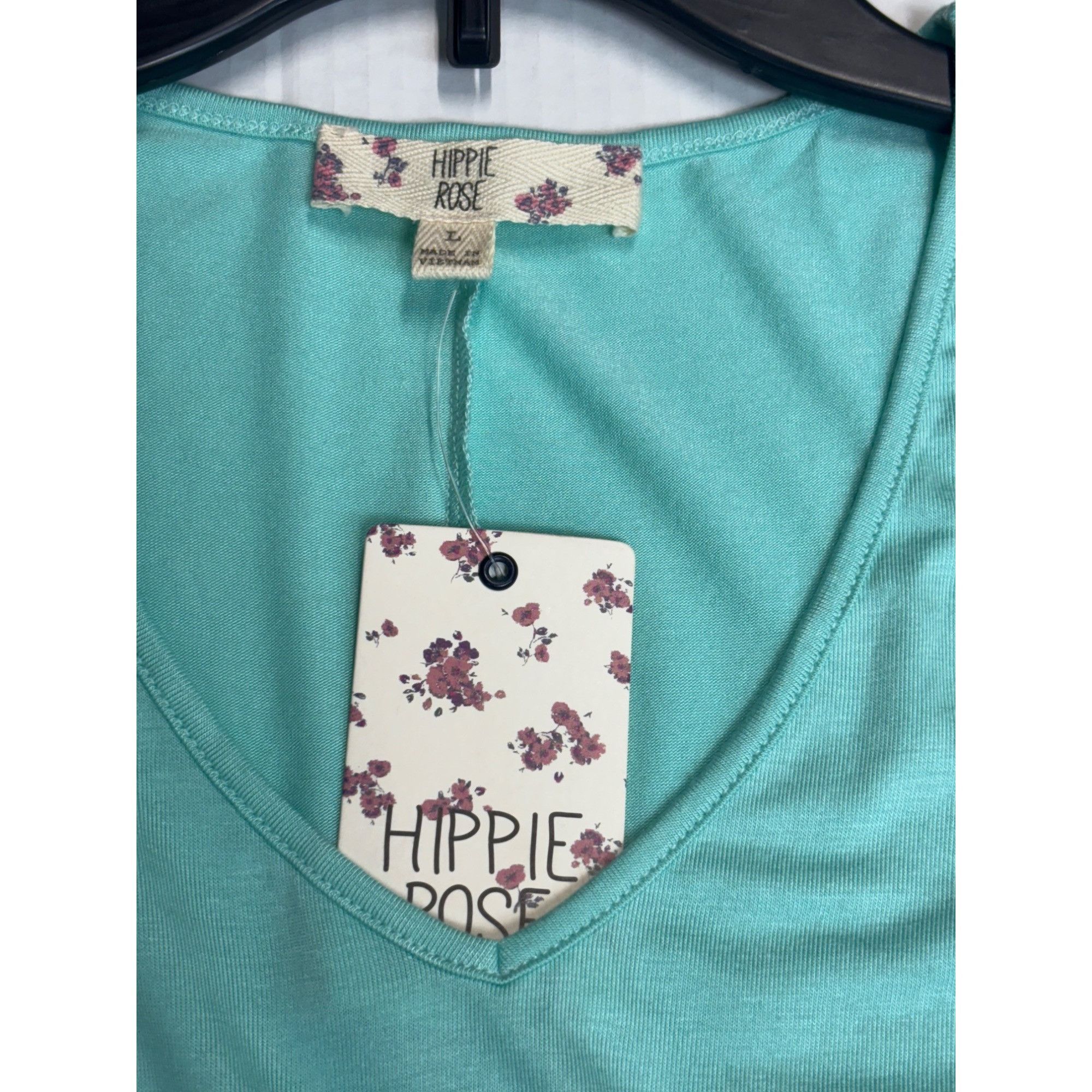 Other Hippie Rose Junior’s Sharkbite Hi-Low Tee, Lunar Mint, L Size L / US 10 / IT 46 - 6 Thumbnail