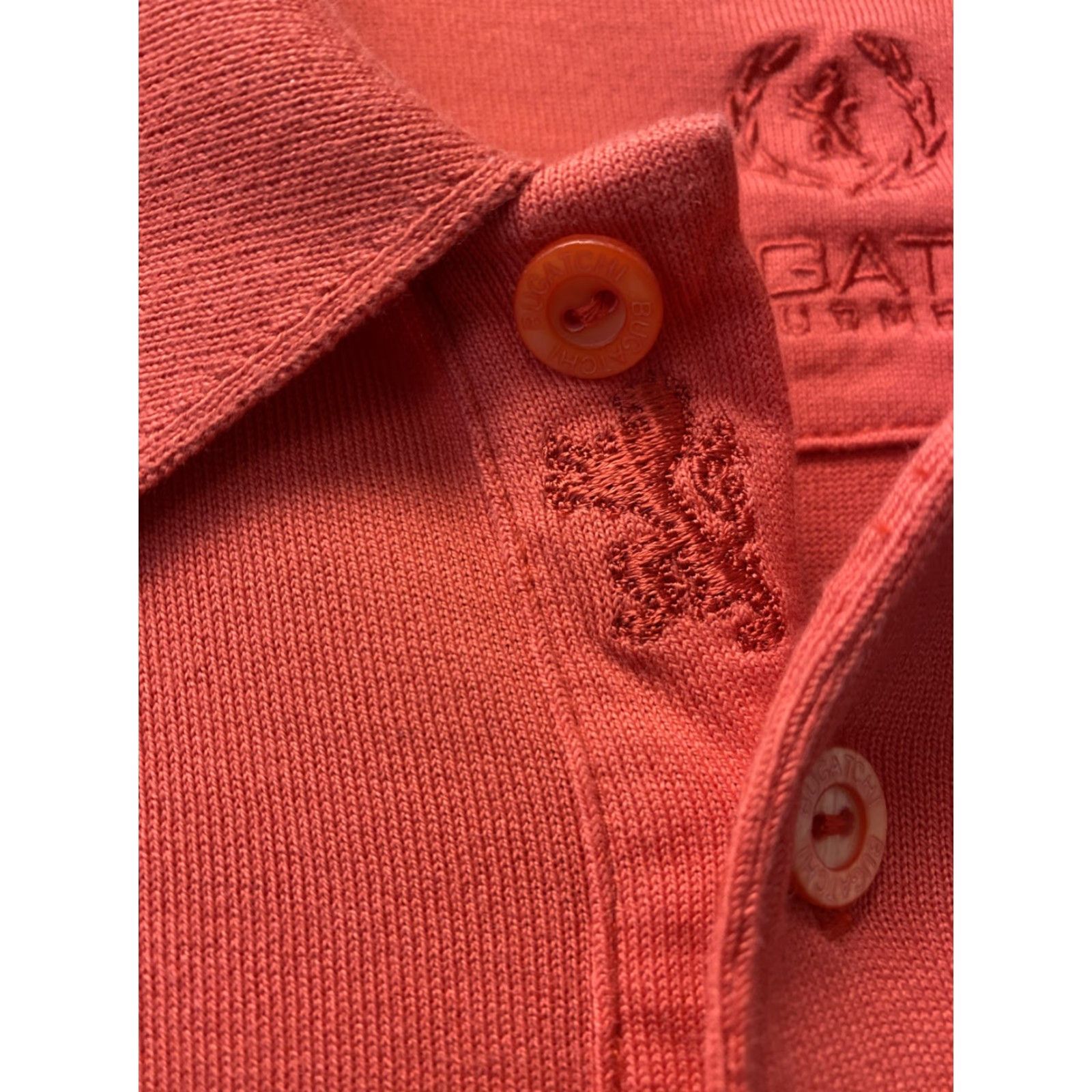 BUGATCHI VINTAGE Bugatchi Men's Polo Shirt Short Sleeve Large Coral Cotton Golf Casual Men's Size US L / EU 52-54 / 3 - 3 Thumbnail