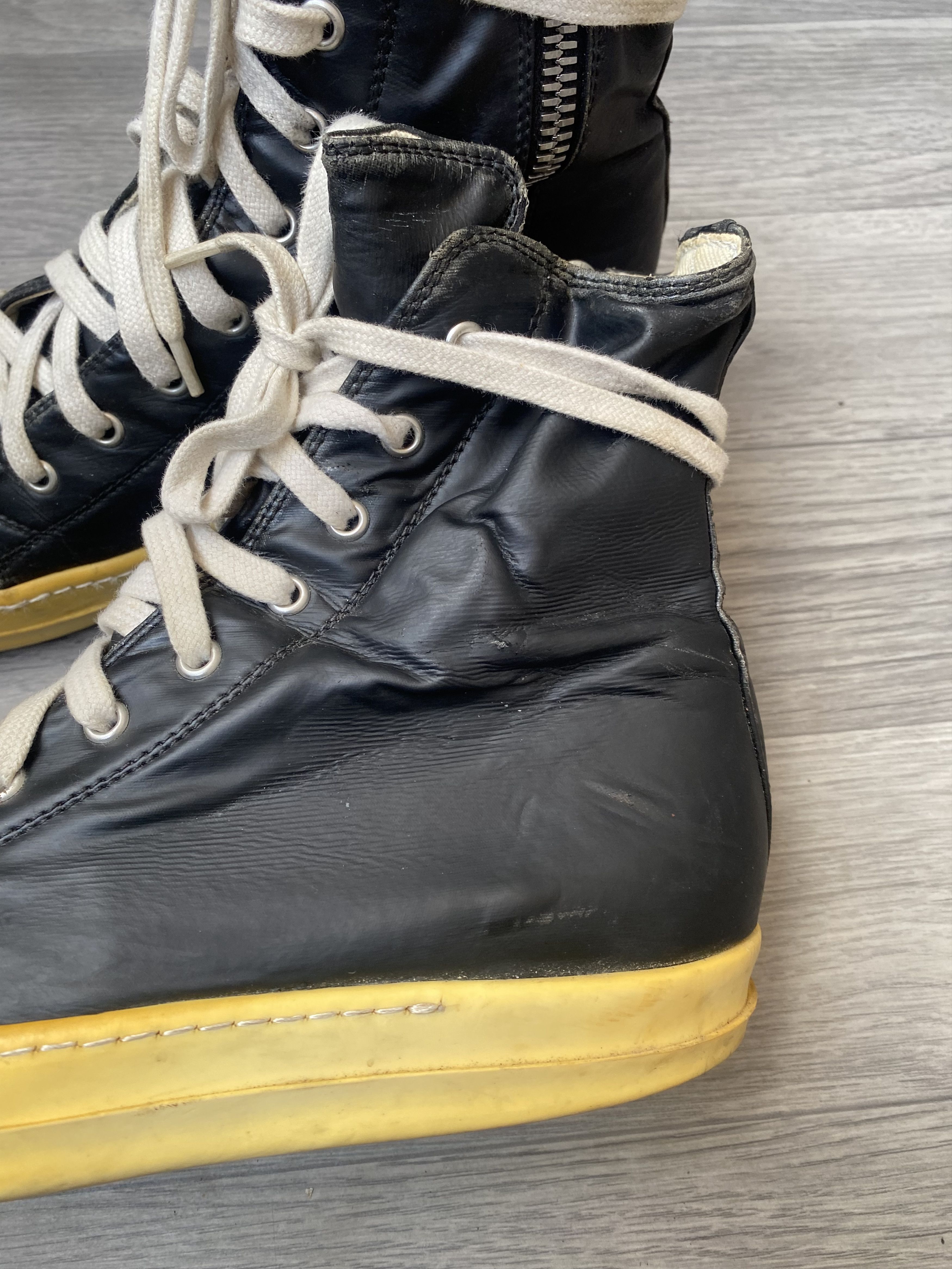 Rick Owens Drkshdw Rick owens drkshdw ramones black hi-top sneakers Size US 7.5 / EU 40-41 - 4 Thumbnail