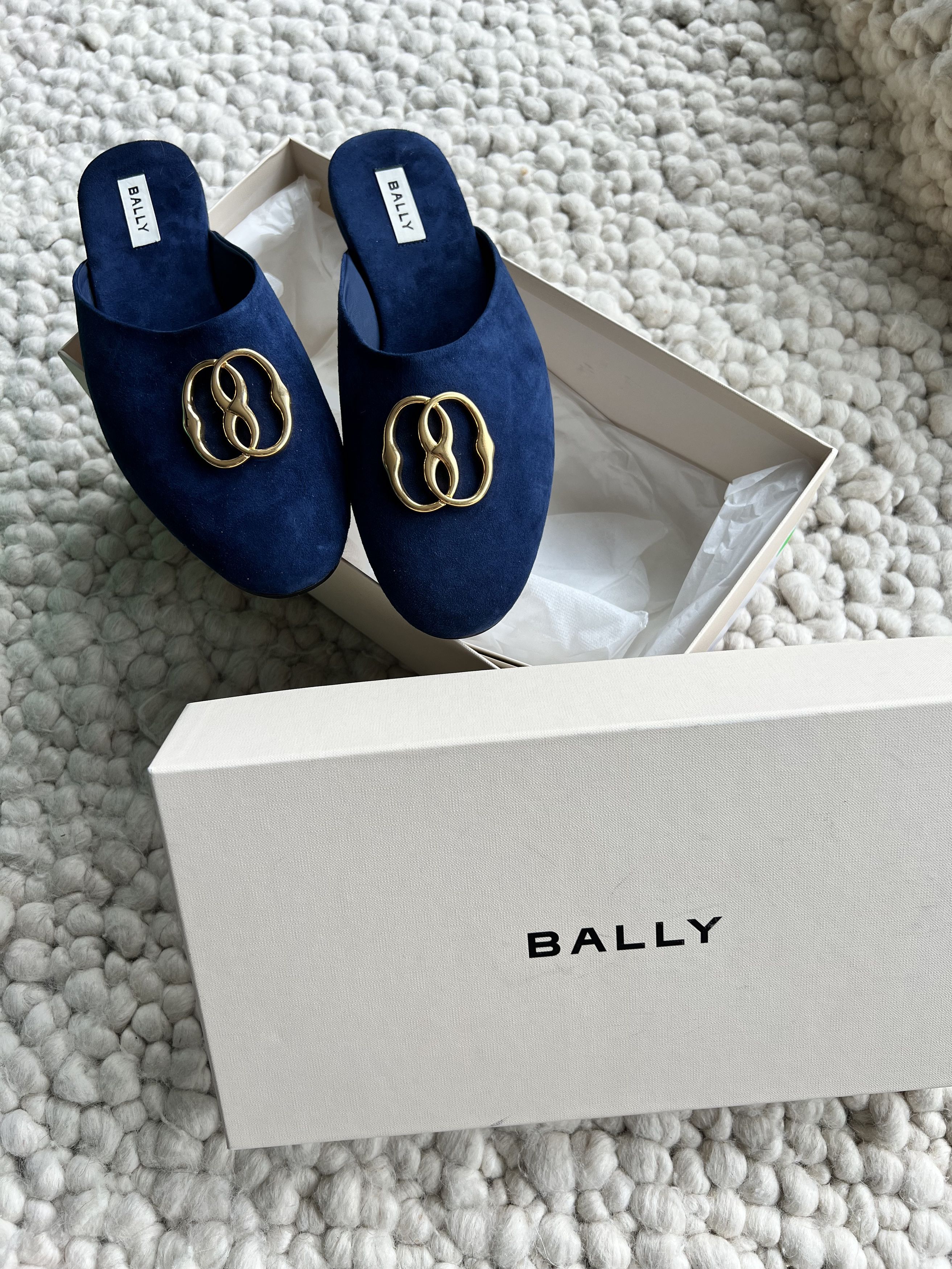 Bally $765 San Fernando Blue Velvet slippers Size US 10 / EU 43 - 4 Thumbnail