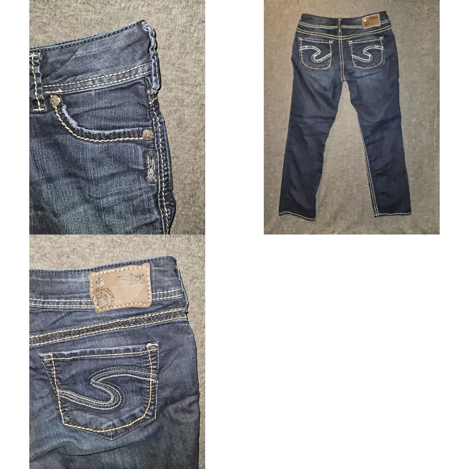 Silver Jeans Co. Silver Jeans Capri Jeans Women's 27 Low Rise Blue Embroidered Sequins Preppy Size 27" / US 4 / IT 40 - 8 Thumbnail