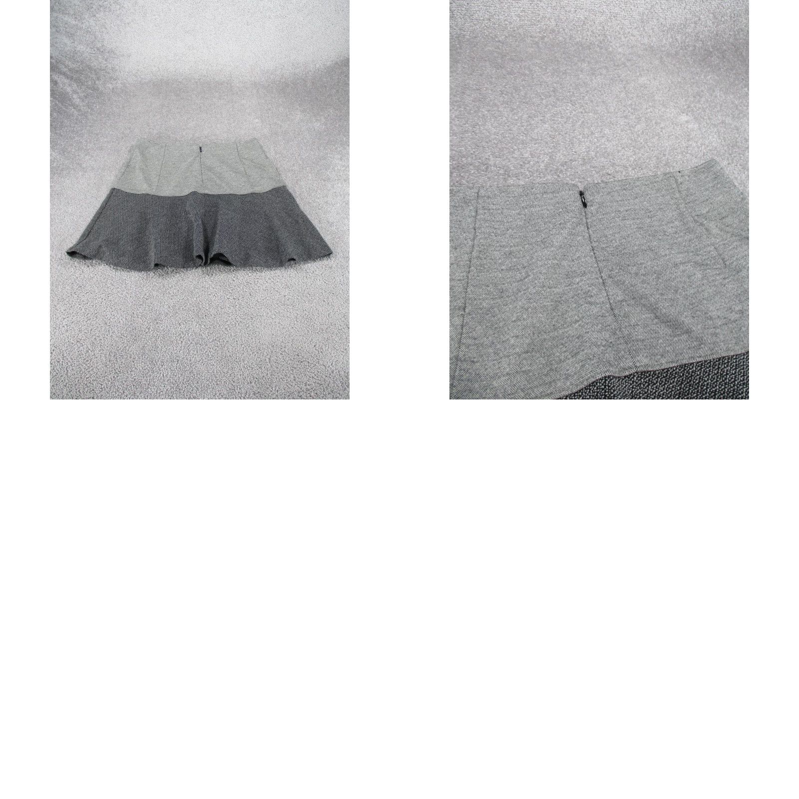 Theory Theory Skirt Womens 4 Gray Mini Flare Zip Cotton Blend Size 27" / US 4 / IT 40 - 8 Thumbnail