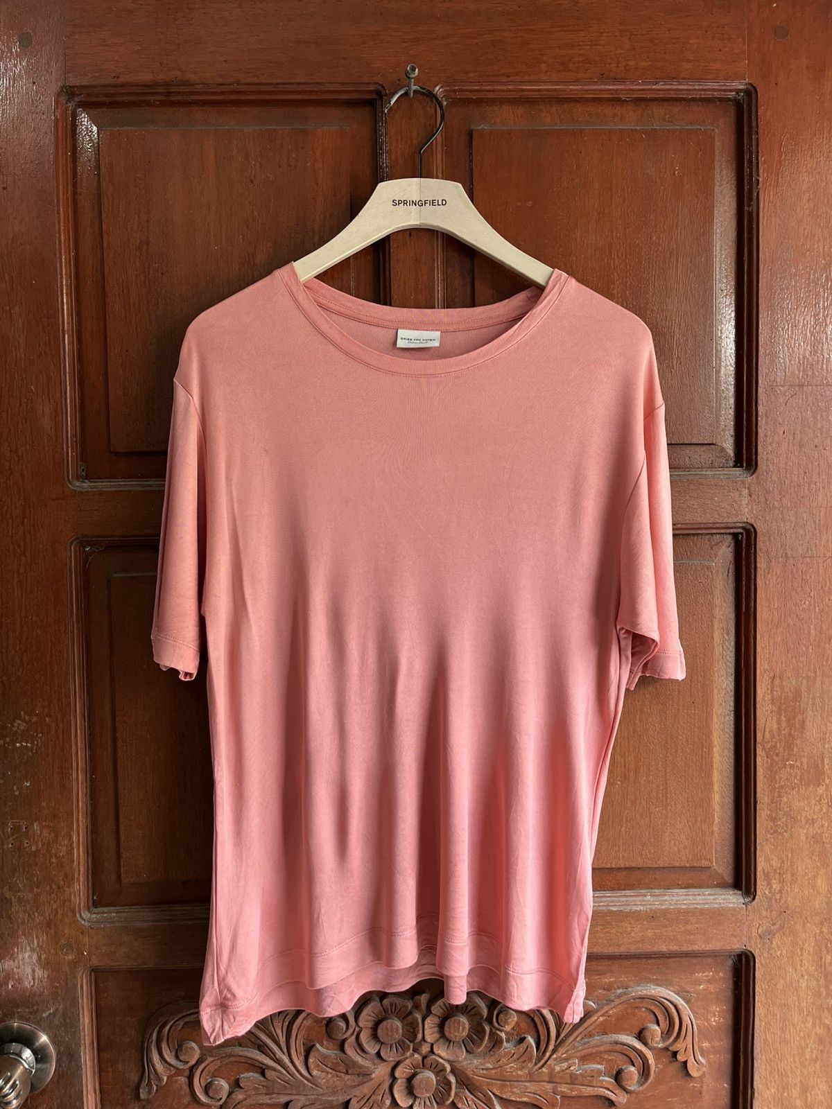 DRIES VAN NOTEN SILK TSHIRT PEACH