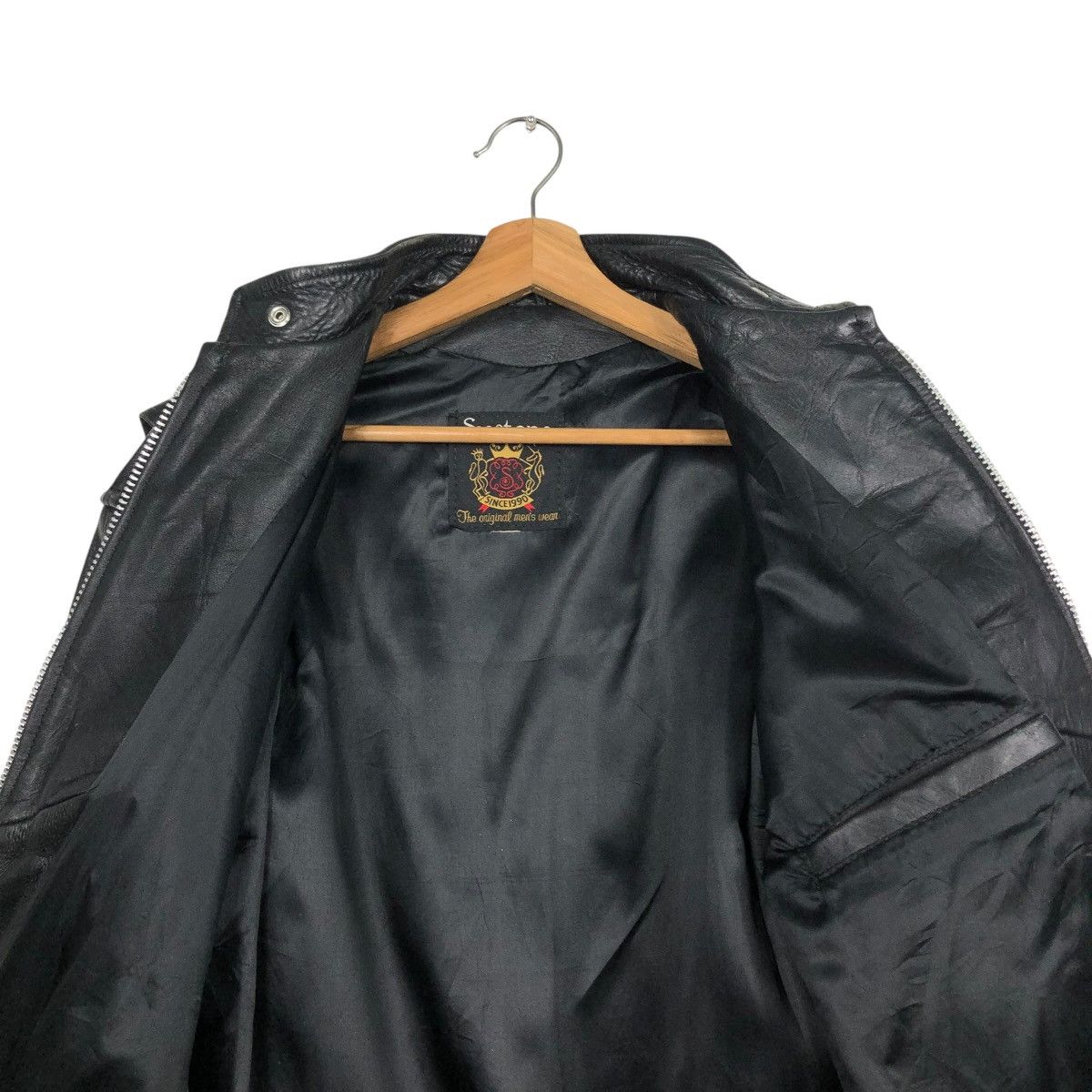 Vintage 🔥VINTAGE LEATHER JACKET CAFE RACER SV.STONE COWHIDE LEATHER Size US M / EU 48-50 / 2 - 16 Thumbnail