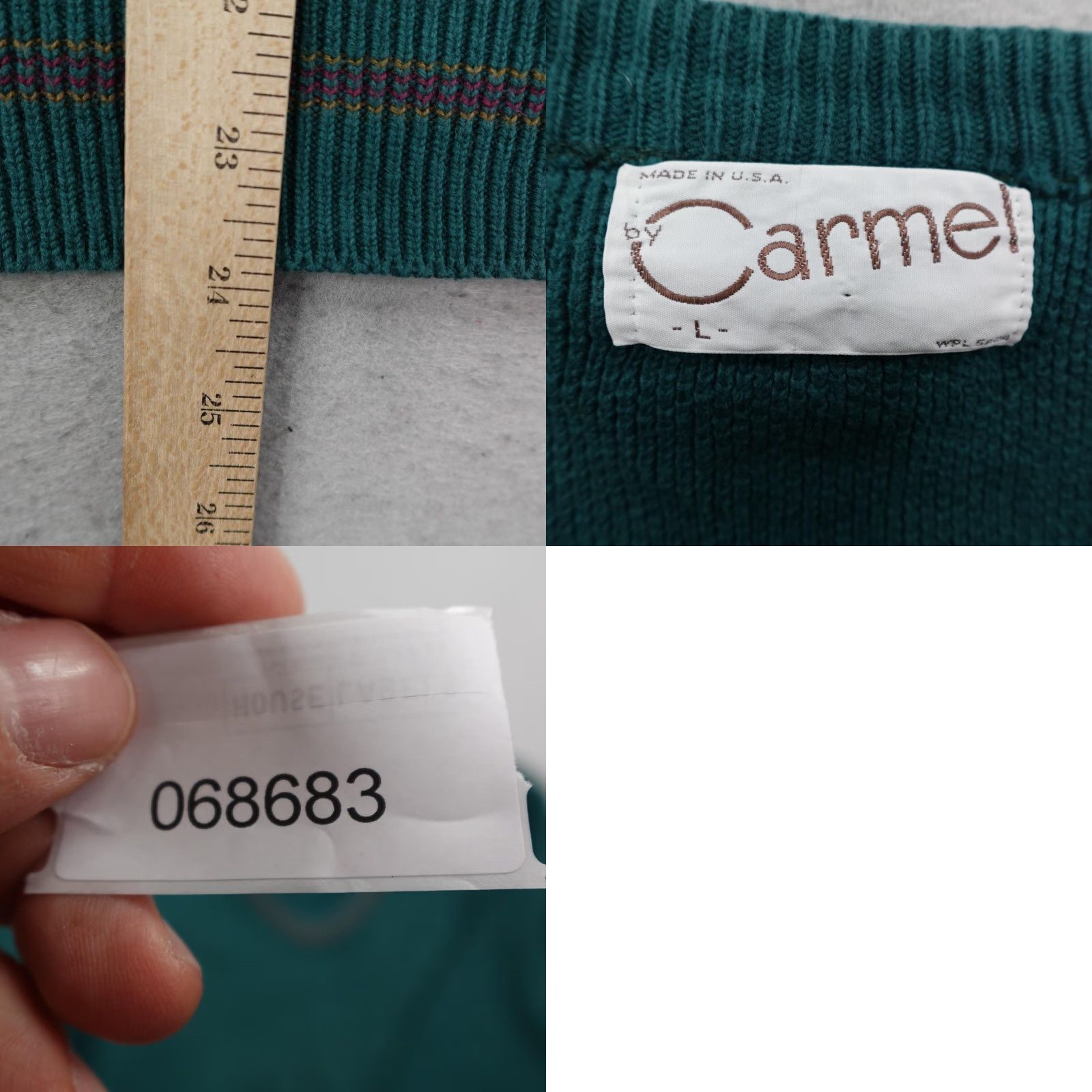 Vintage VINTAGE Carmel Sweater Mens Large Green V-Neck Pullover Knit Cotton Golf Tennis Size US L / EU 52-54 / 3 - 8 Thumbnail