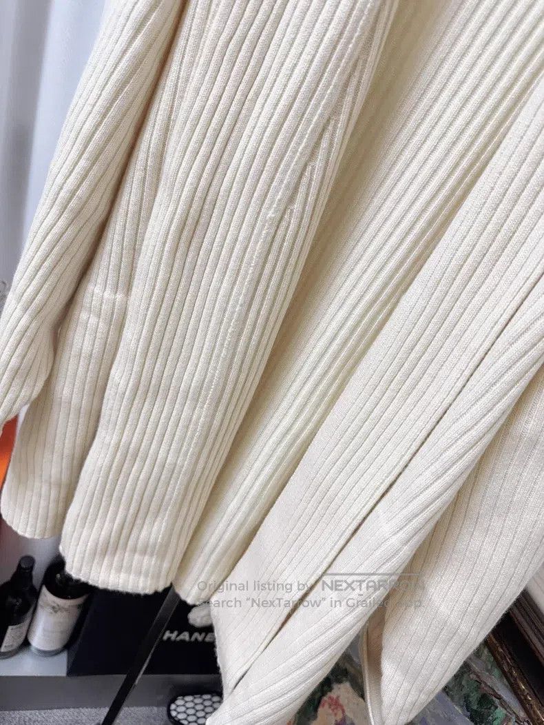 Loro Piana Loro Piana Beige Ribbed Mid-Length Knit Cardigan Jacket Size S / US 4 / IT 40 - 3 Thumbnail
