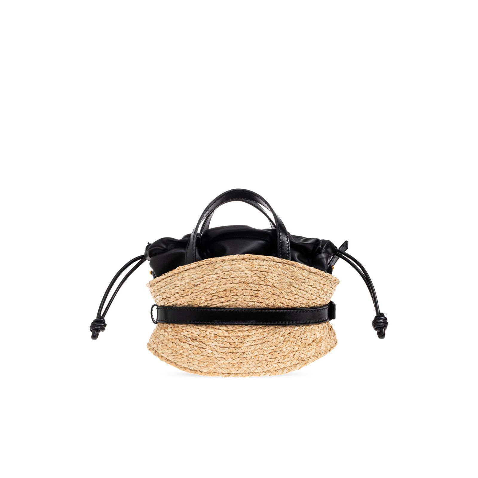 Balmain BALMAIN Mini Shuffle Beige Raffia & Leather New & Authentic Size ONE SIZE - 2 Thumbnail
