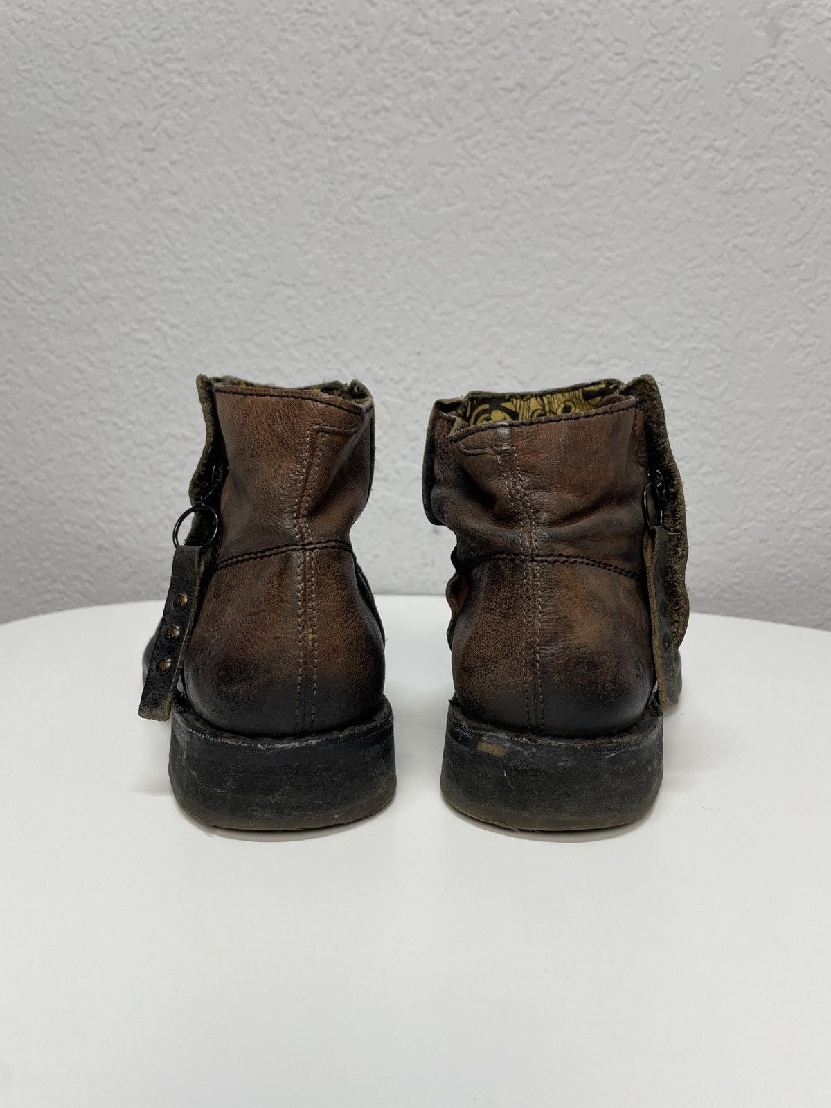If Six Was Nine Vintage Italian AS 98 Rick Owens Style Leather Biker Boots Size US 5.5 / EU 38 - 8 Thumbnail