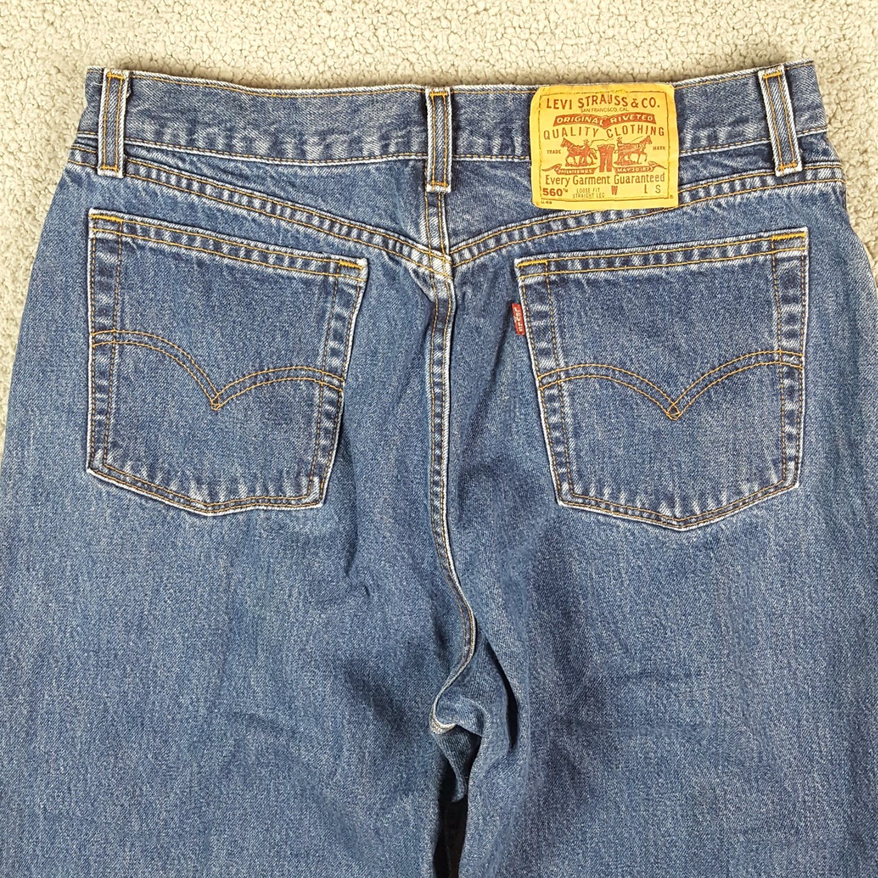 Levi's VINTAGE Levi's 560 Jeans Women's Size 14 Straight Leg Denim Blue 90s 2000s Y2K Size 36" / US 14 / IT 50 - 4 Thumbnail