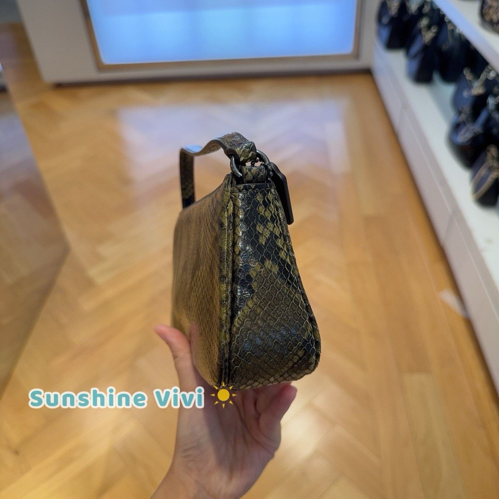 Coach NWT Coach Nolita 19 With Snake Gunmetal/Olive Multi CCF62 Size ONE SIZE - 5 Thumbnail