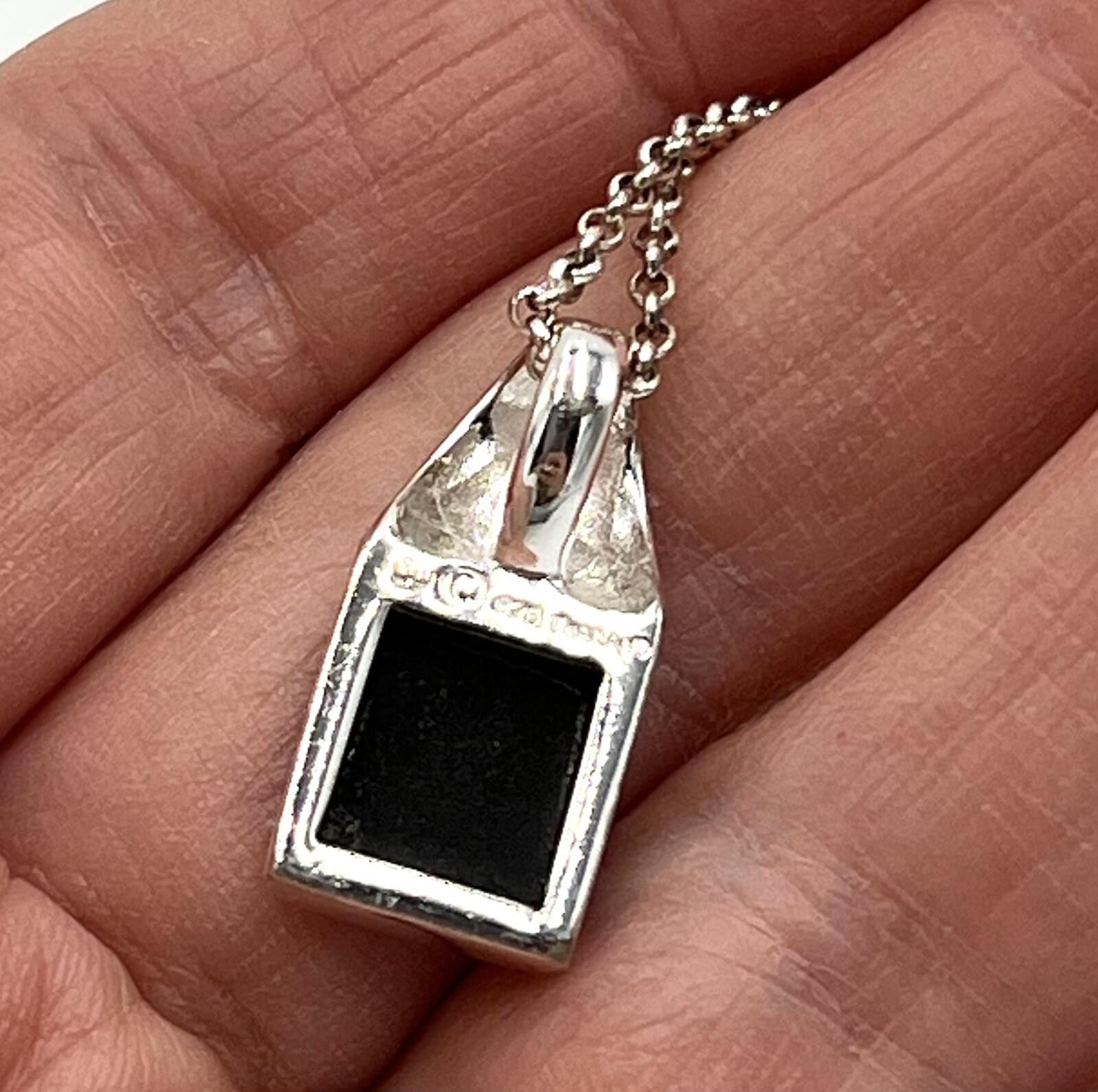 Other Sterling Silver and Onyx Geometric Chain Necklace & Pendant Size ONE SIZE - 5 Thumbnail