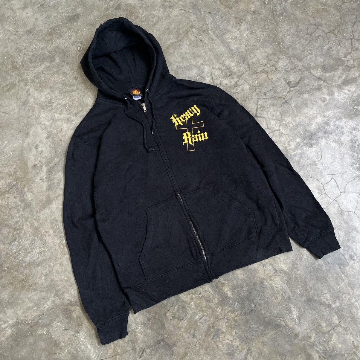Hysteric Glamour 2000s KOS Vkei Style Heavy Rain Big Cross Zip Hoodie Size US L / EU 52-54 / 3 - 3 Thumbnail