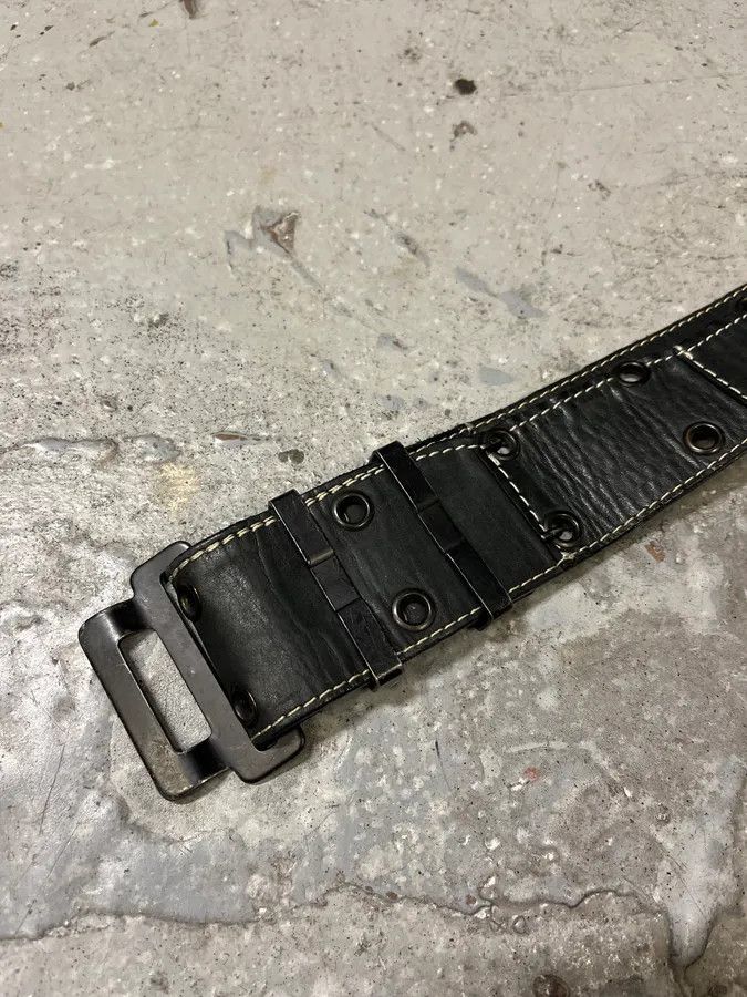 Vintage 2000s Plein Sud Black Patchwork Leather Belt Size ONE SIZE - 5 Thumbnail