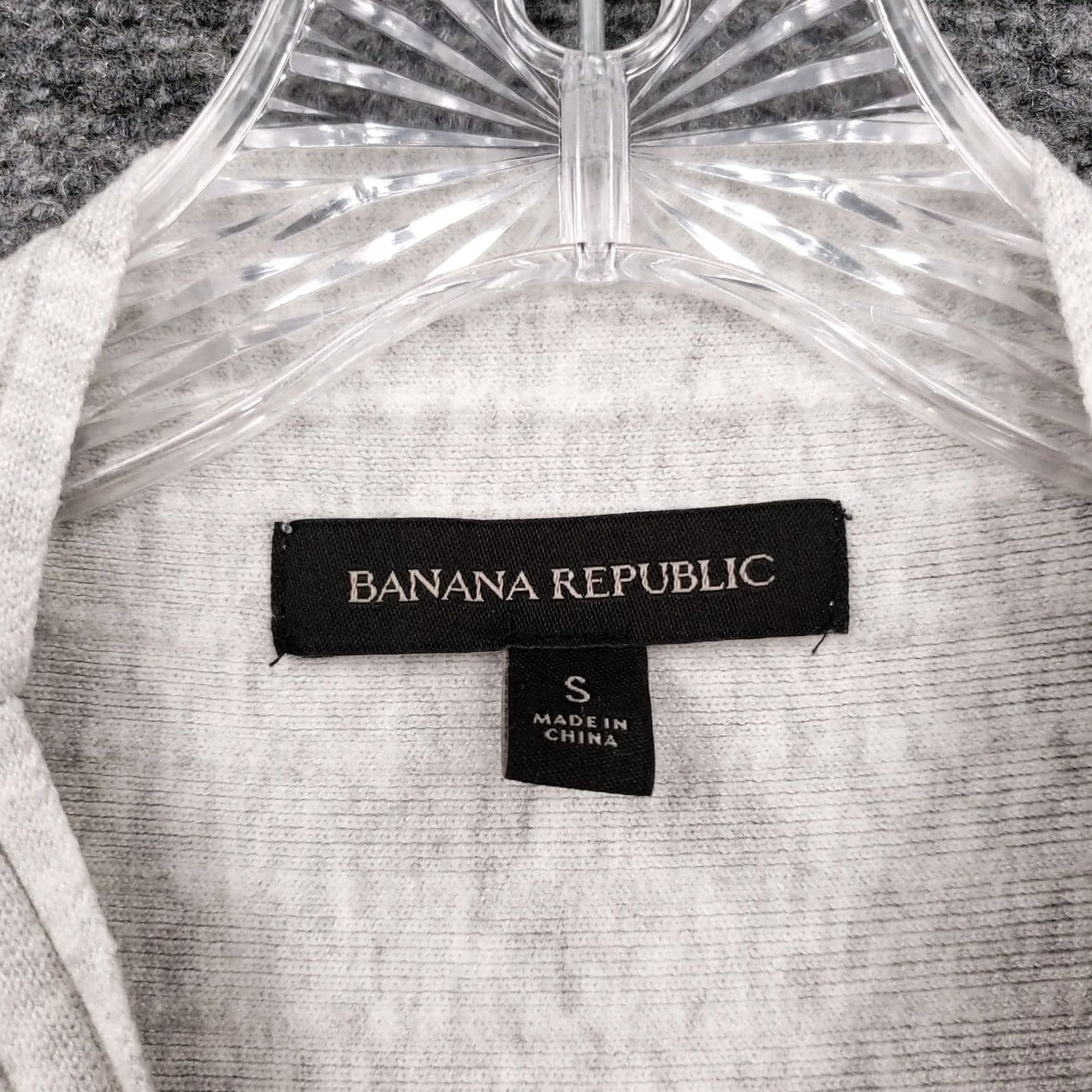 Banana Republic Banana Republic Womens Small Gray Ribbed Funnel Neck Long Sleeve Knit Size S / US 4 / IT 40 - 6 Thumbnail