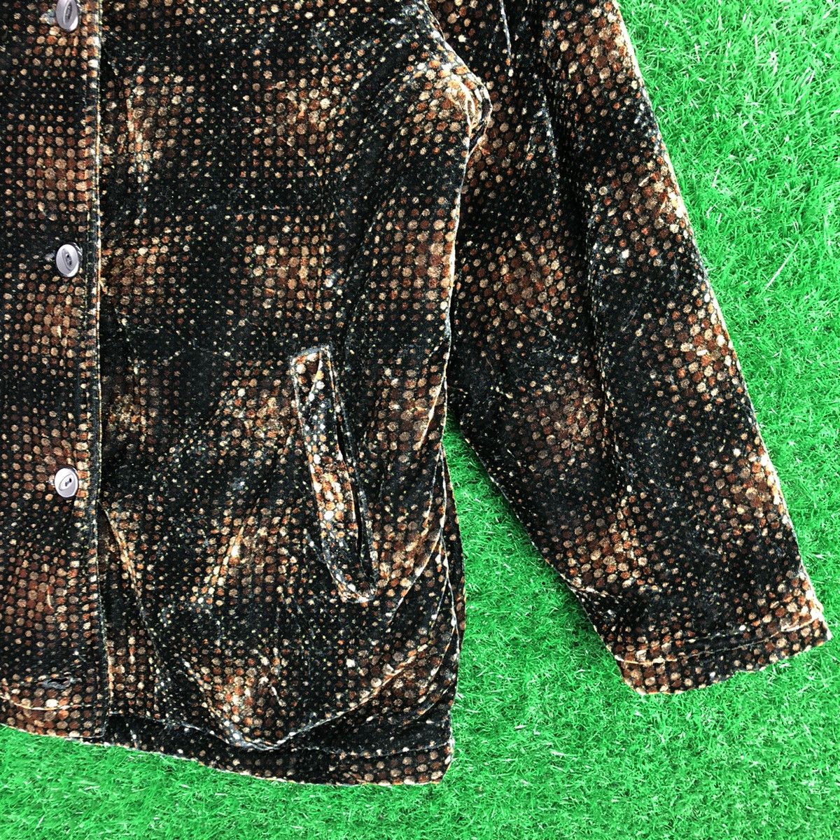 Japanese Brand Vintage 90's Velvet Polka-Dot Jacket by Accellando Size US M / EU 48-50 / 2 - 3 Thumbnail