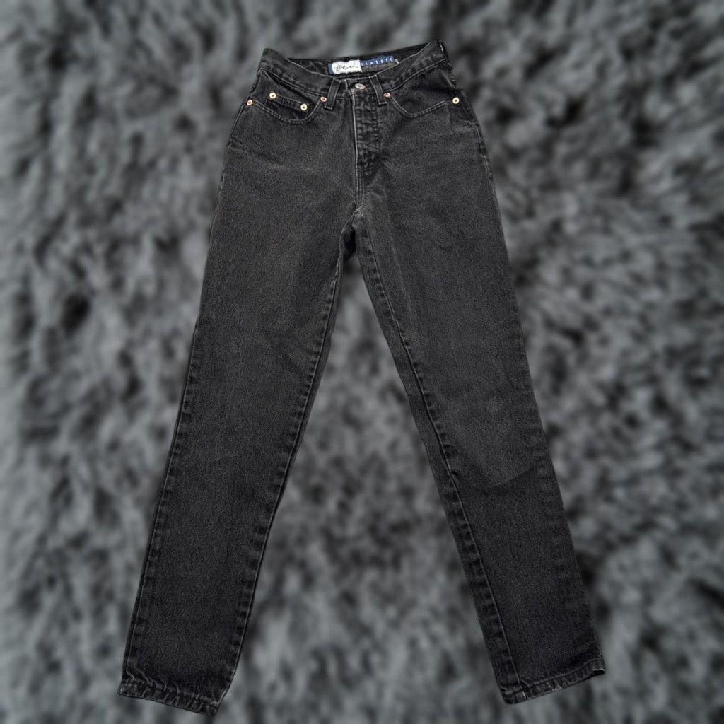 Express VINTAGE Express Blues Jeans 3/4 Tapered Women Juniors 80s 90s Grunge Rockabilly Black 100% Cotton Style: Tapered Size 26" / US 2 / IT 38 - 1 Thumbnail