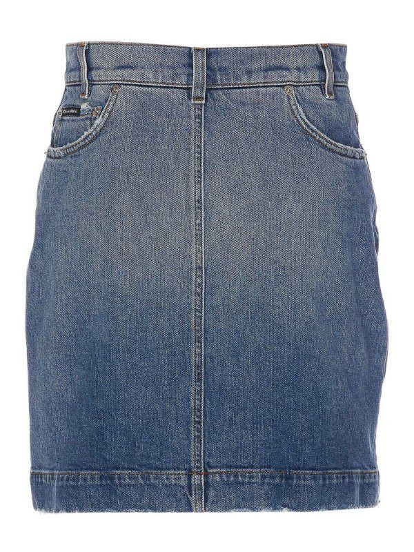 Dolce & Gabbana o1y0925 Denim Mini Skirt in Blue Size 25" / US 0 / IT 36 - 2 Thumbnail