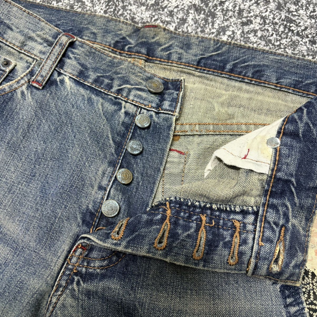 Japanese Brand × Takeo Kikuchi 🔴 Vintage Takeo Kikuchi Patchwork Distressed Denim Jeans 🔴 Size US 36 / EU 52 - 7 Thumbnail