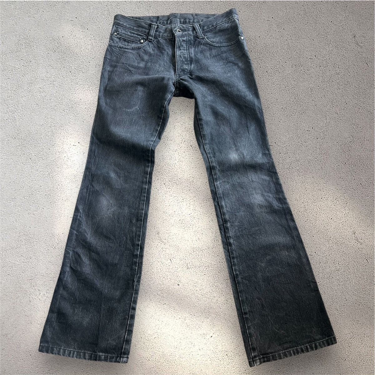 Y2K 5351 Pour Les Homme Flare Python Black Denim