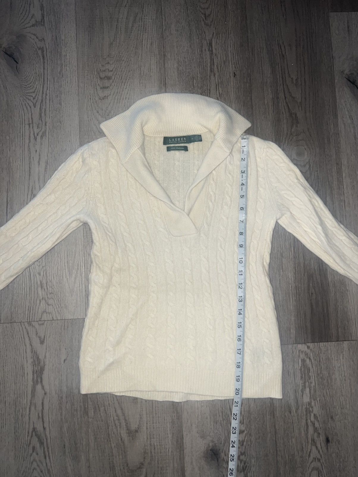 Lauren Ralph Lauren Lauren Ralph Lauren 100% Cashmere Cable Knit Sweater XS Size XS / US 0-2 / IT 36-38 - 7 Thumbnail