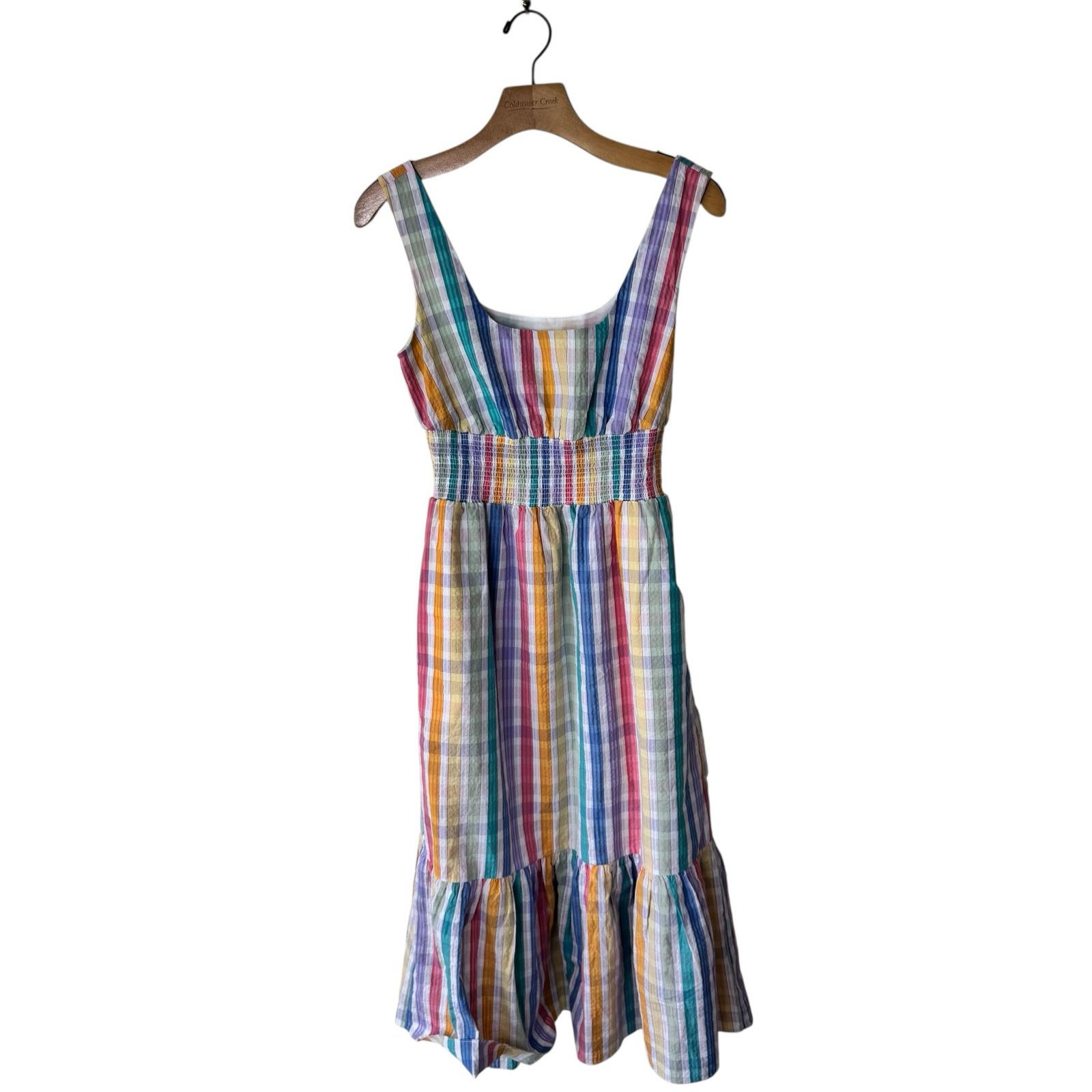 J.Crew J. CREW Square-neck dress in rainbow gingham Style AX236 Size XS / US 0-2 / IT 36-38 - 3 Thumbnail
