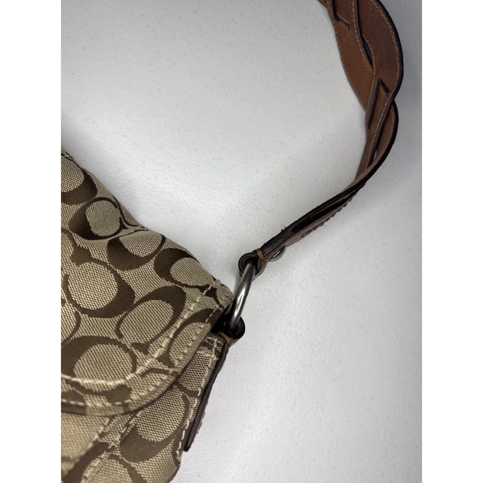 Coach Coach SoHo Y2K Shoulder Bag Brown Leather Jacquard Signature Print Purse Flap Size ONE SIZE - 6 Thumbnail