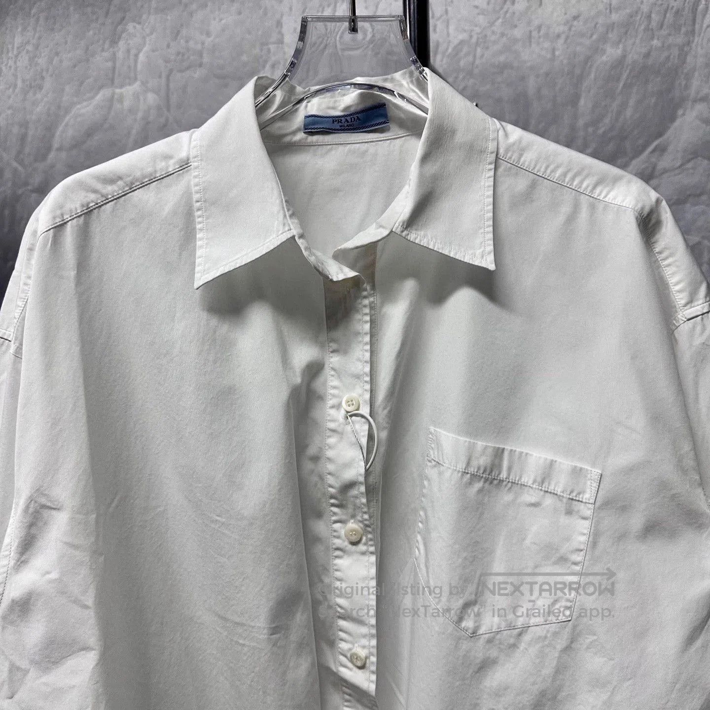 Prada prada pocket logo embroidered shirt in white. Size US S / EU 44-46 / 1 - 3 Thumbnail
