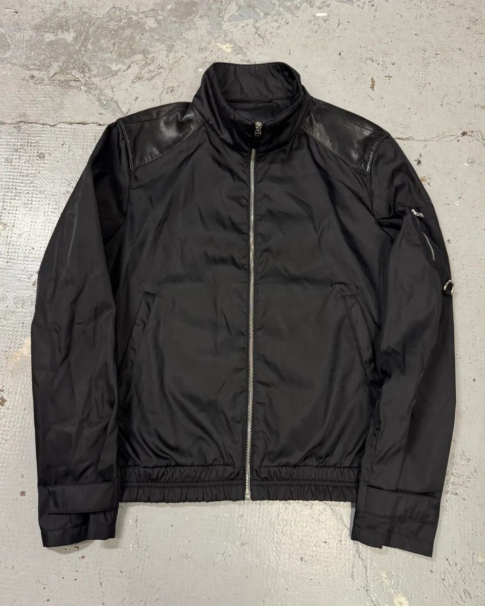 Prada Prada 2018SS leather knit hybrid jacket | Grailed