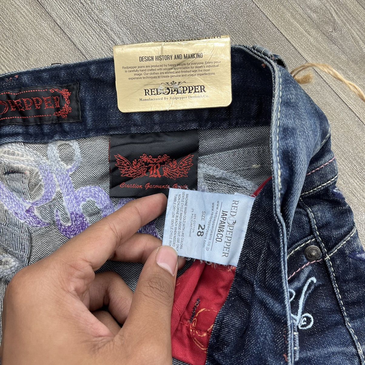 Ed Hardy Dead stock Y2K RedPepper x Ed Hardy Embroidery Flared Jeans Size 29" - 11 Thumbnail
