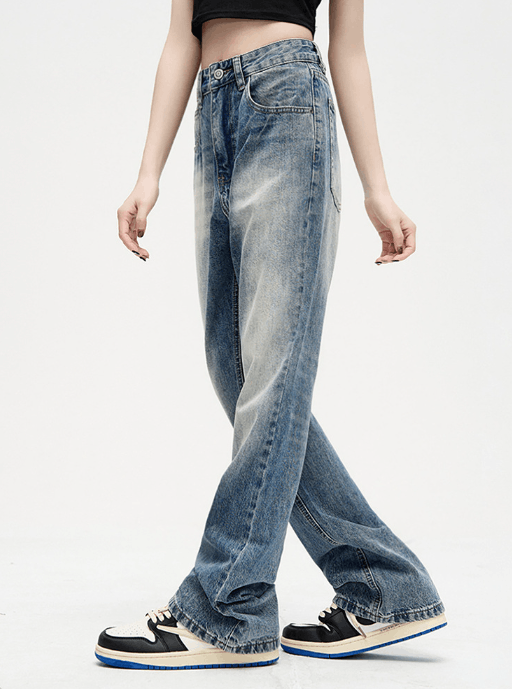 Japanese Brand × Jean Men's washed loose straight flared cleanfit jeans Size US 32 / EU 48 - 4 Thumbnail