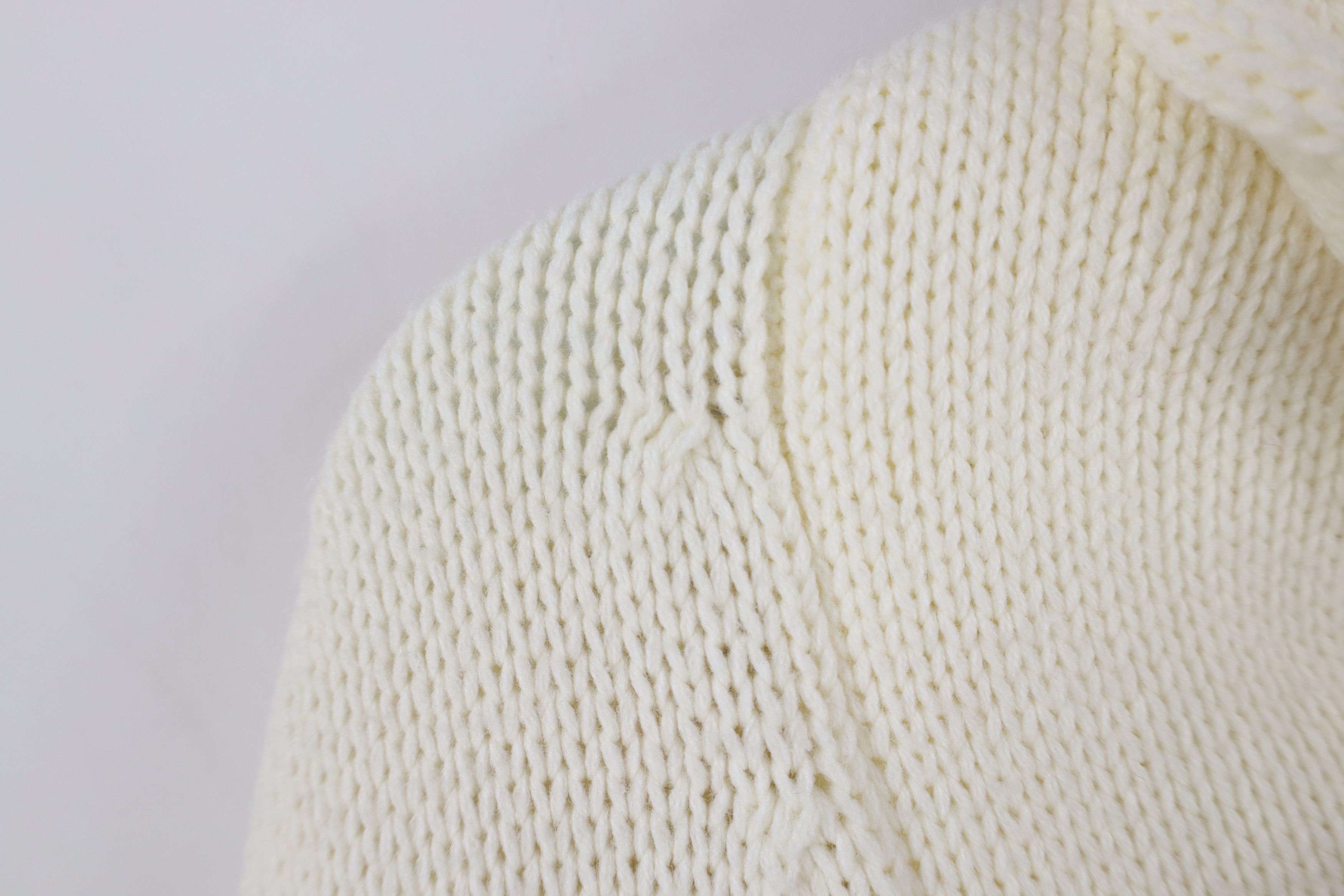Vintage Vintage 70s Dapper Ribbed Knit Shawl Cardigan Sweater Cream Size US L / EU 52-54 / 3 - 10 Thumbnail