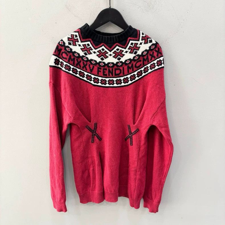 Fendi Fendi size 38 Neck letter logo waist woollen sweater Size US XXS / EU 40 - 1 Thumbnail