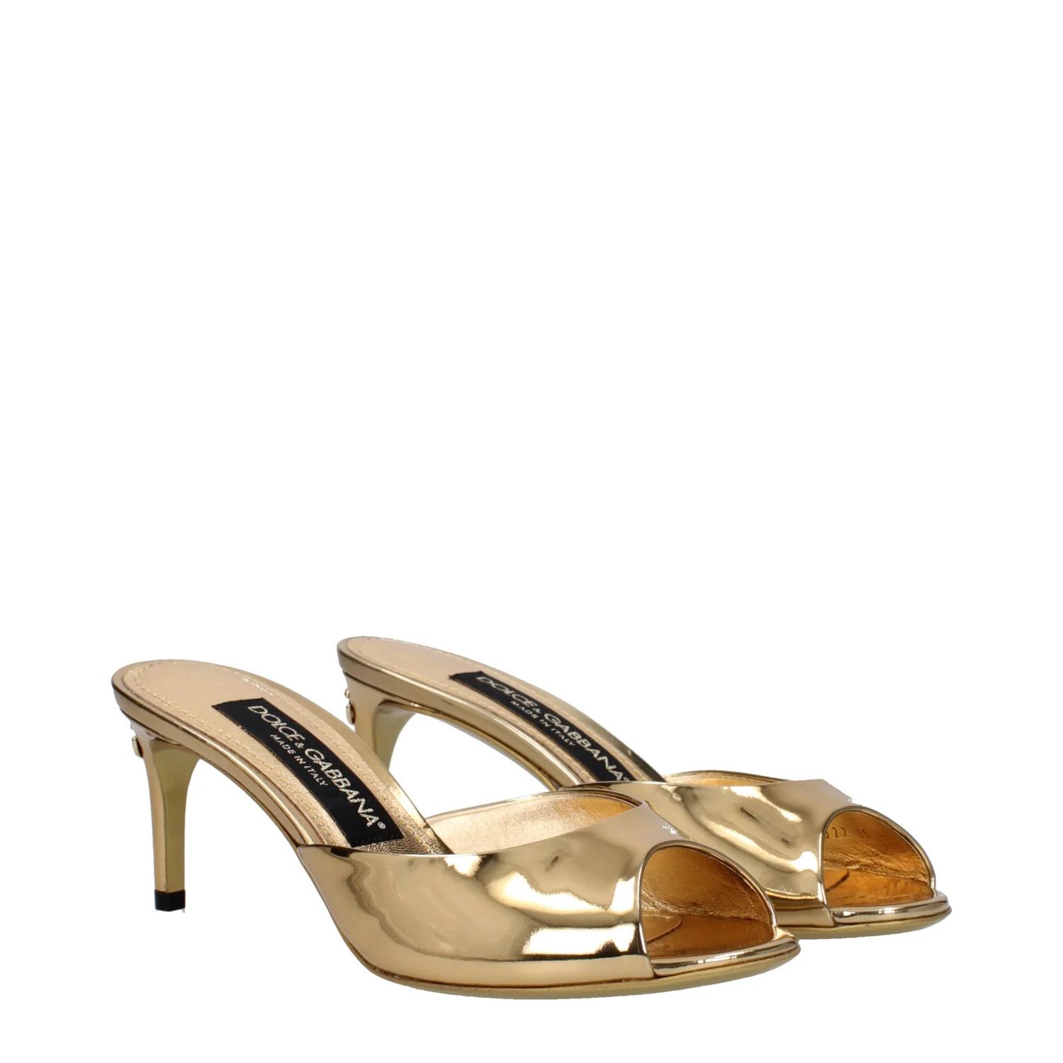 Dolce & Gabbana ob1o1e1124 Leather Sandals in Gold Size US 5 / IT 35 - 2 Thumbnail