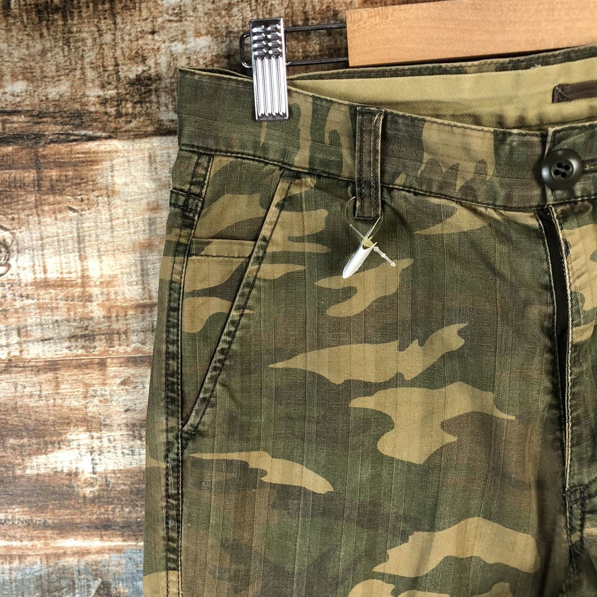 Japanese Brand DLL Ships Green Camo Cargo Multipocket Pants #C760 Size US 28 / EU 44 - 7 Thumbnail