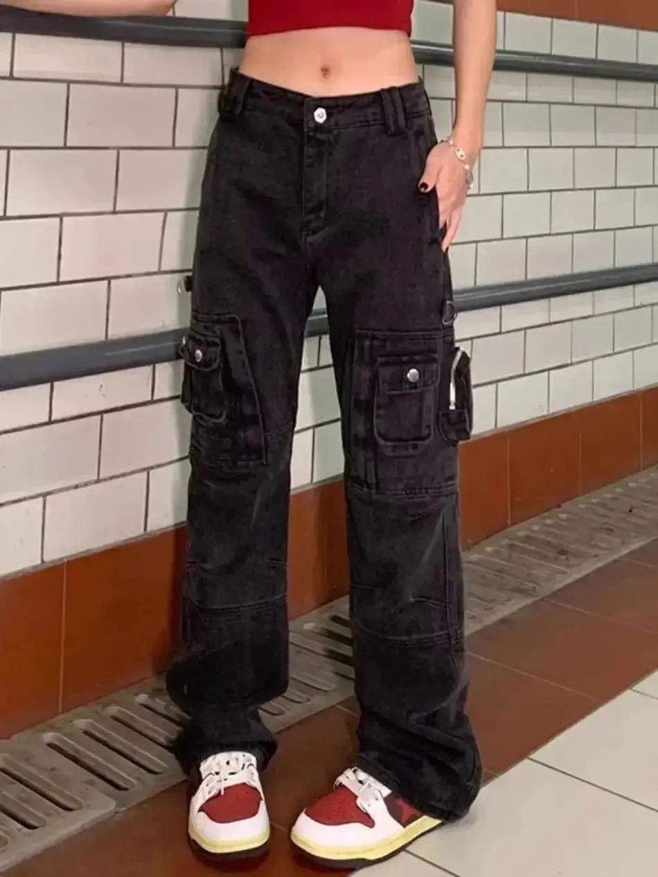 Japanese Brand Retro washed multi pocket straight leg jeans Size US 32 / EU 48 - 2 Thumbnail